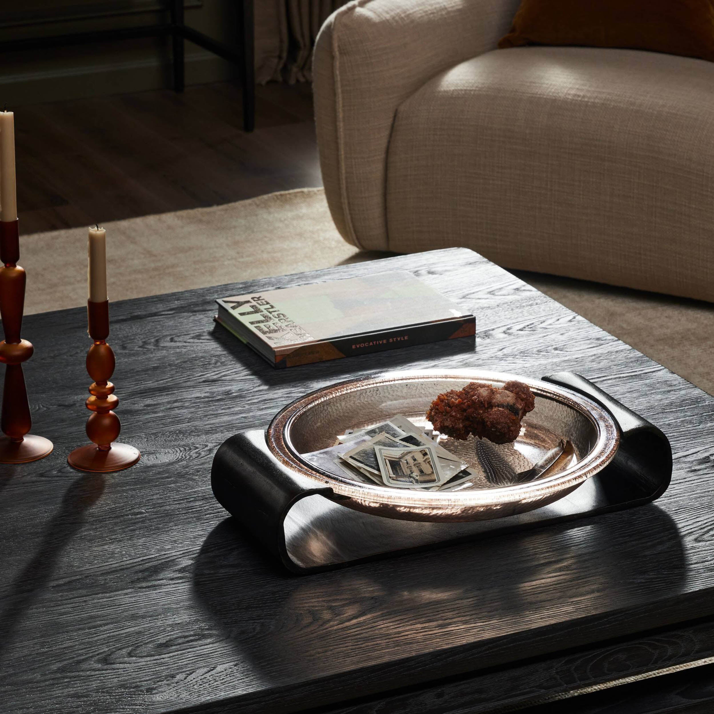 Runa Bowl, Smoked Brown Cast Glass