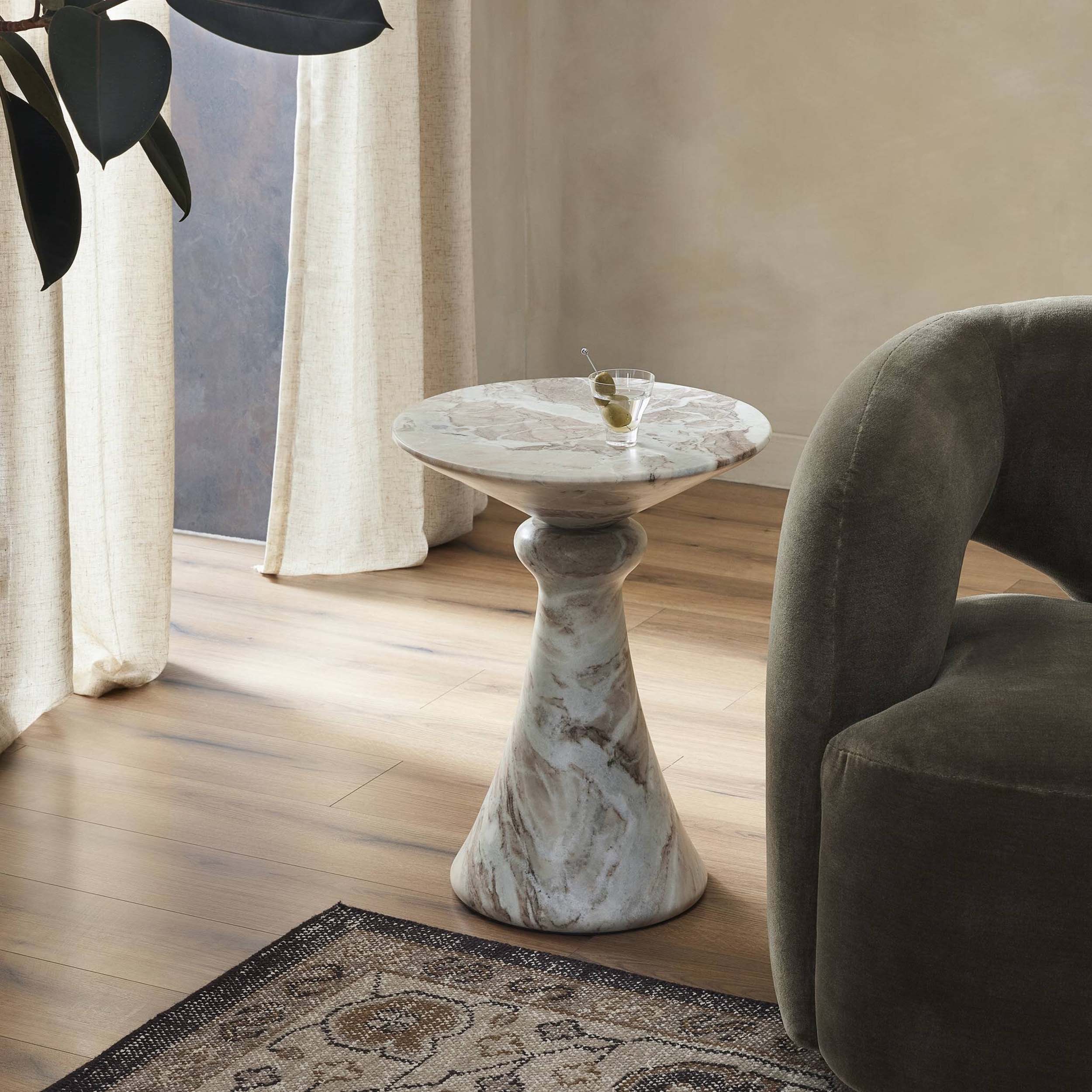 Connie End Table, Sawar Marble