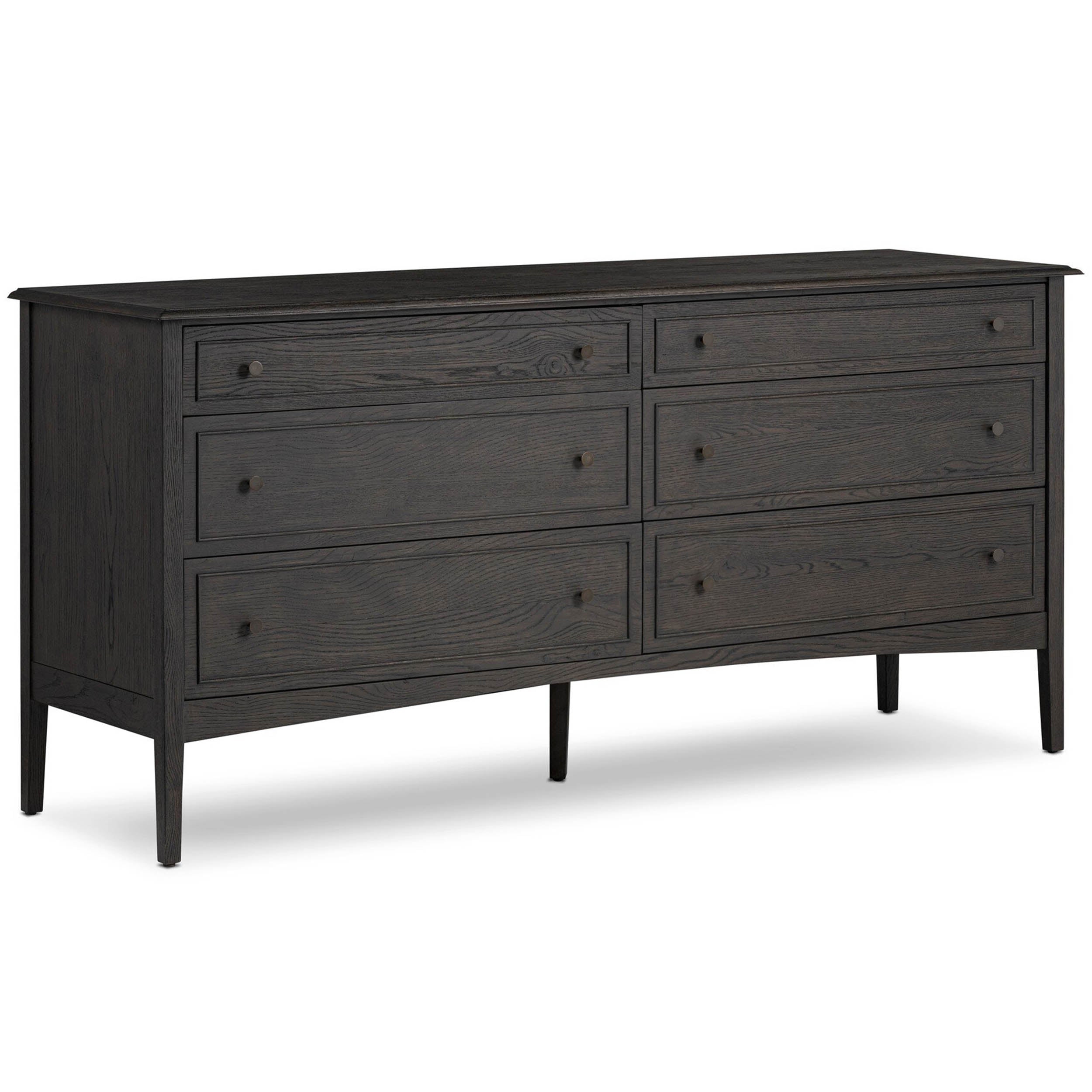 Maggie 6 Drawer Dresser, Smoked Black Oak Veneer