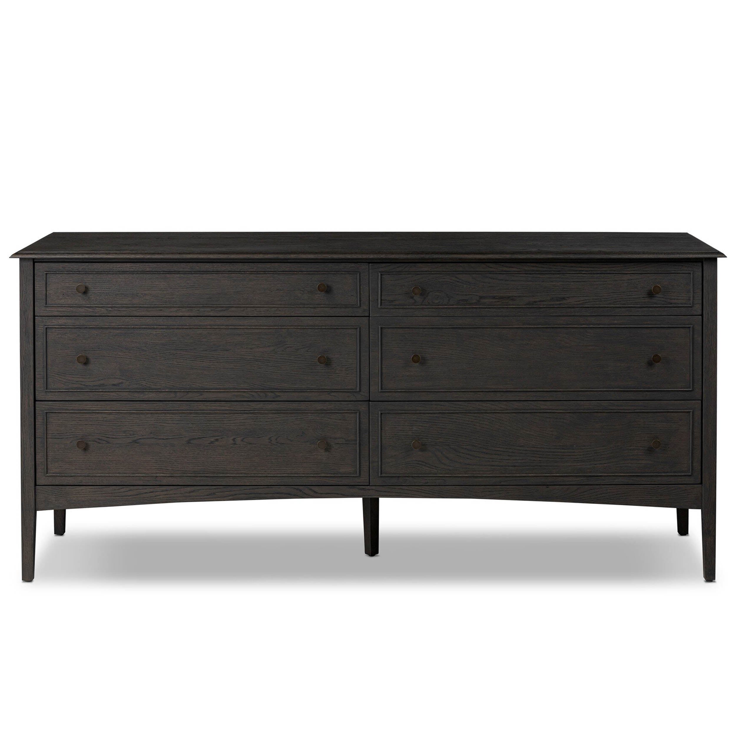 Maggie 6 Drawer Dresser, Smoked Black Oak Veneer