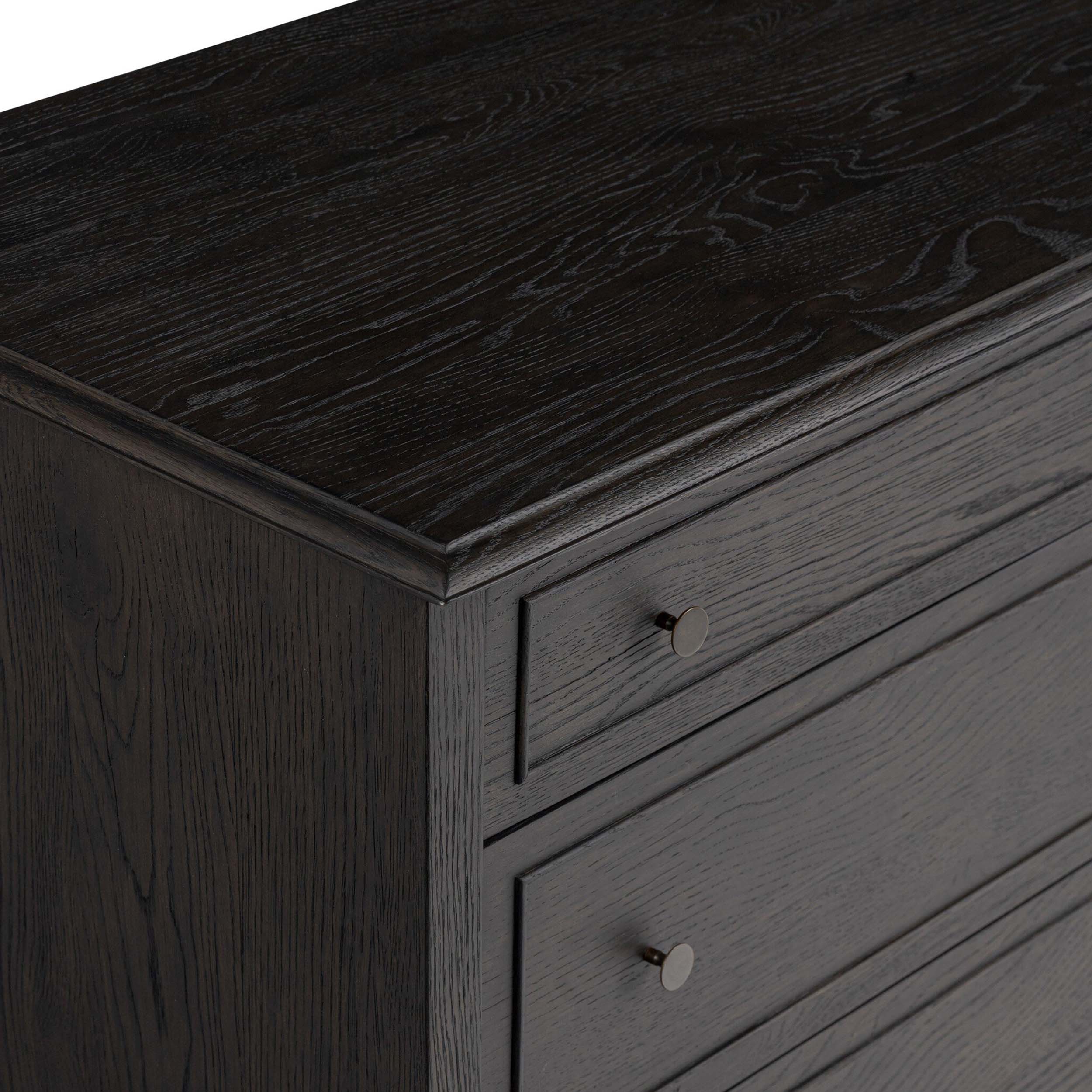Maggie 6 Drawer Dresser, Smoked Black Oak Veneer