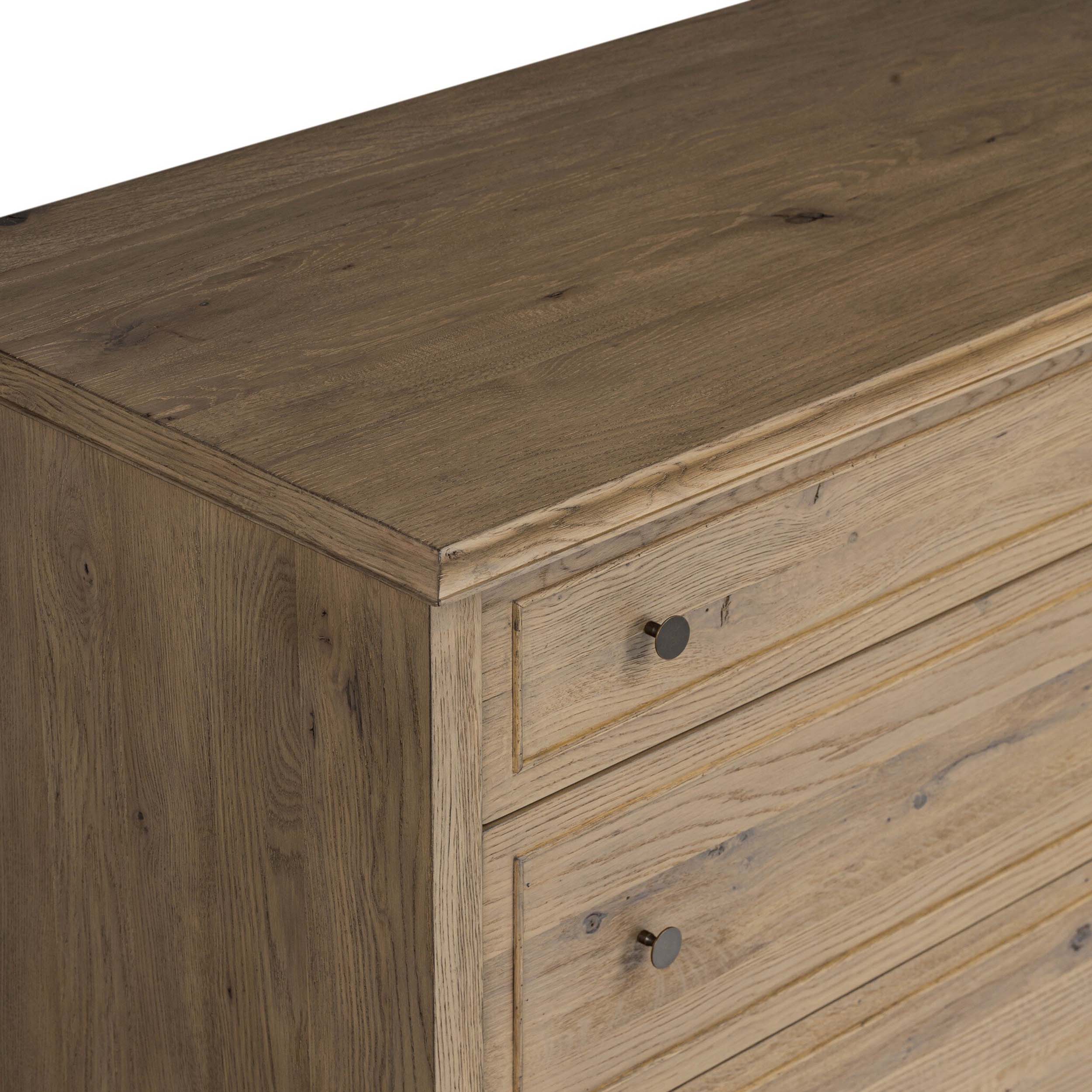 Maggie 6 Drawer Dresser, Aged Smoked Oak Resawn