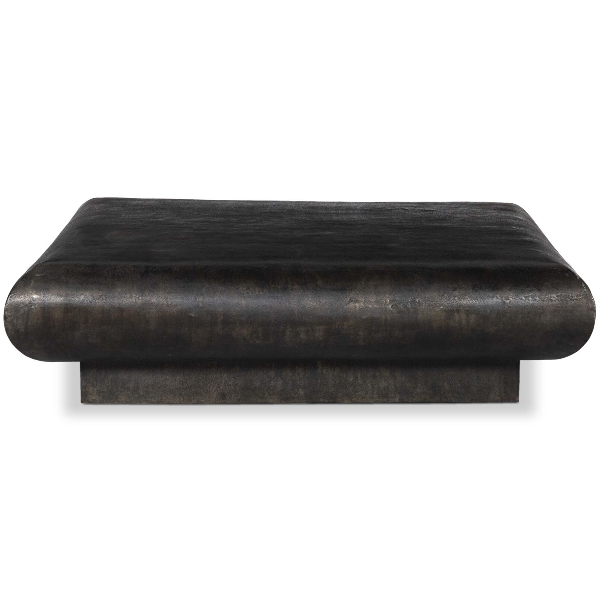 Ambra Outdoor Coffee Table, Distressed Bronze
