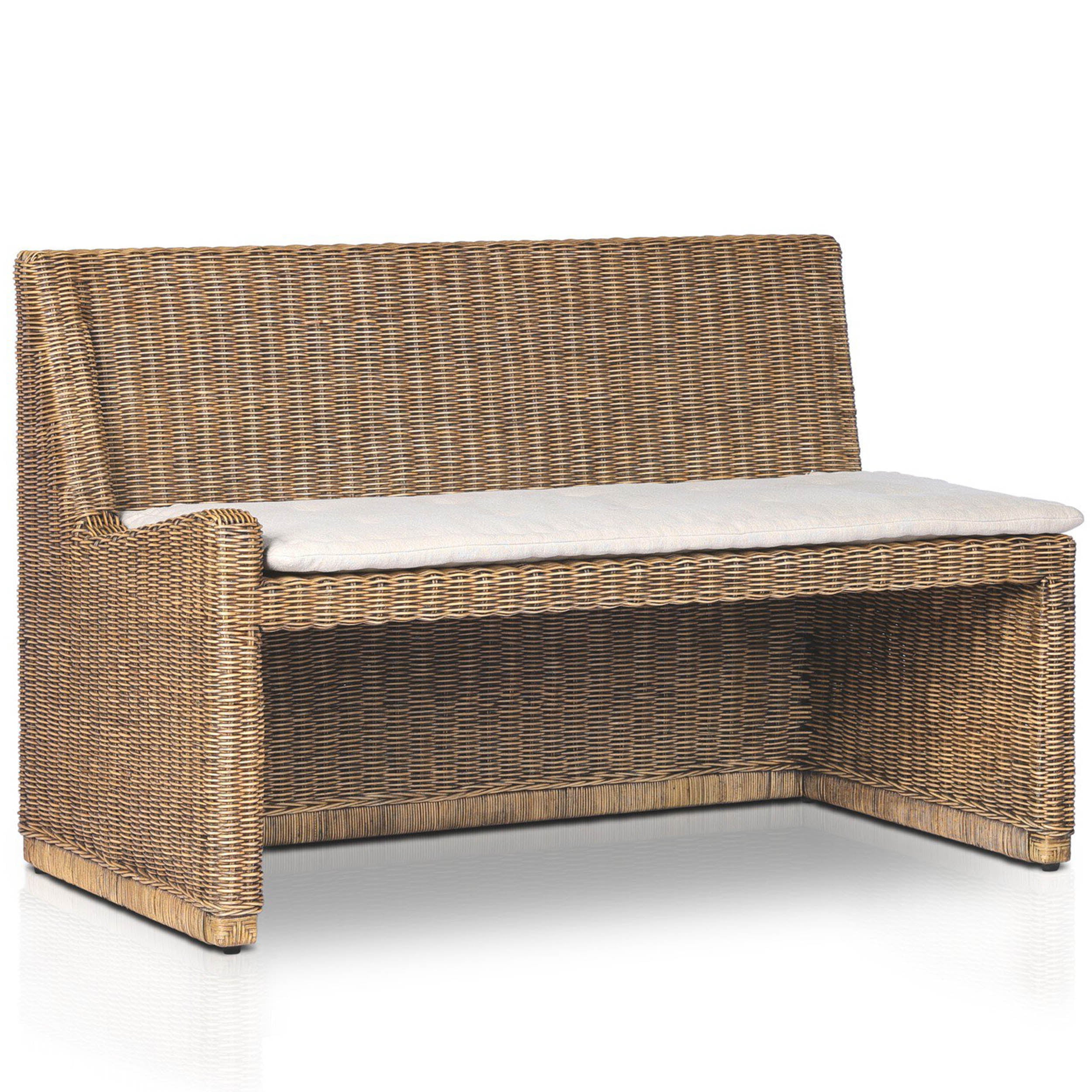 Build Your Own: Senna Woven Dining Banquette, Broadway Dune, Raf Dining Bench 49"