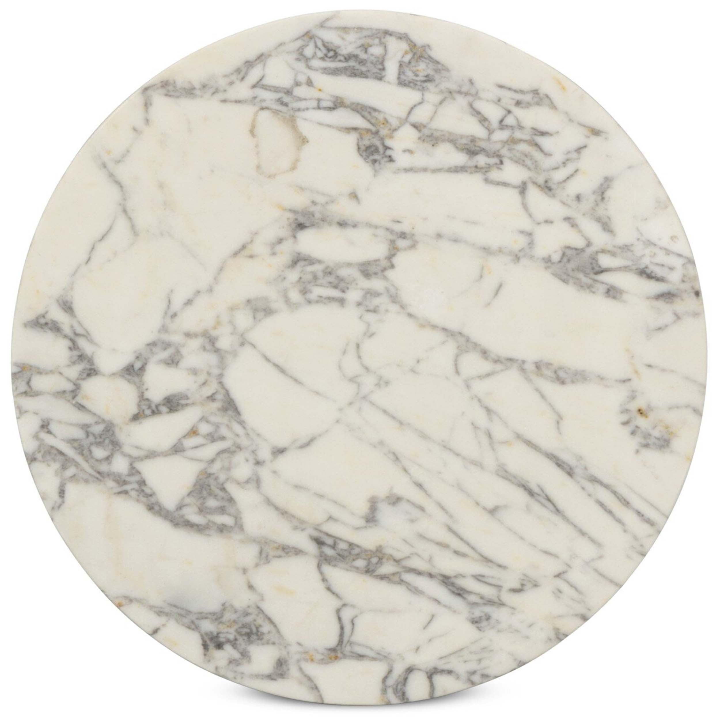 Balboa Outdoor End Table, Veined White Marble