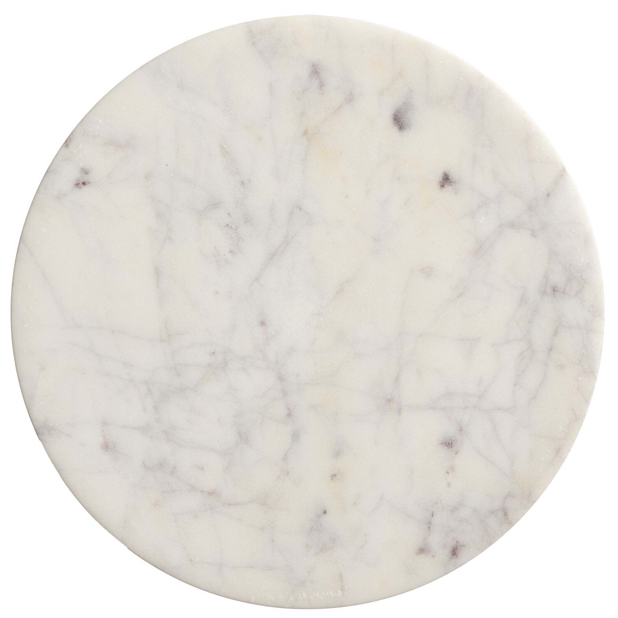 Mabel Nesting End Table, Veined White Marble