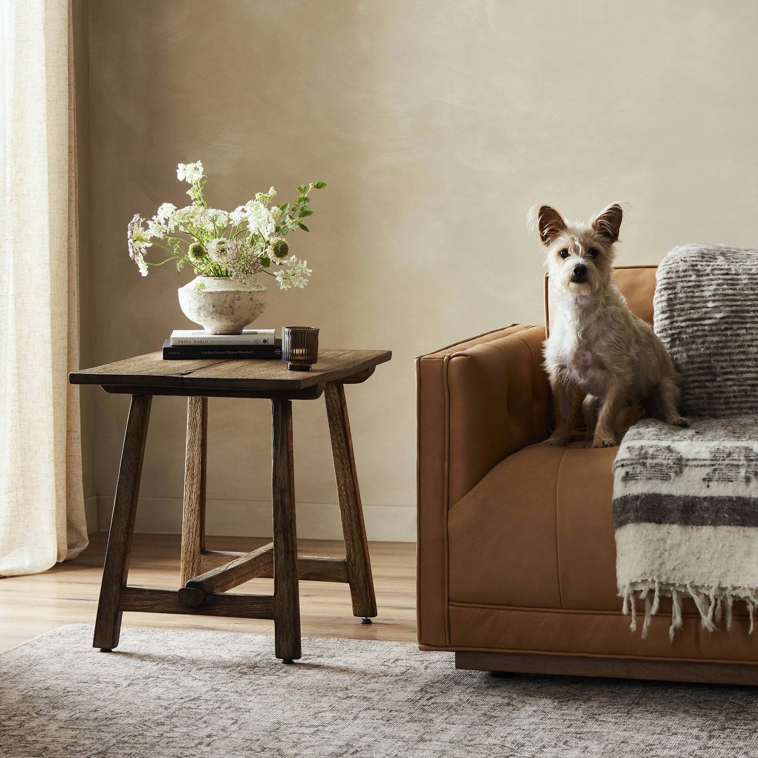 Elio End Table, Burnt Bleached Oak