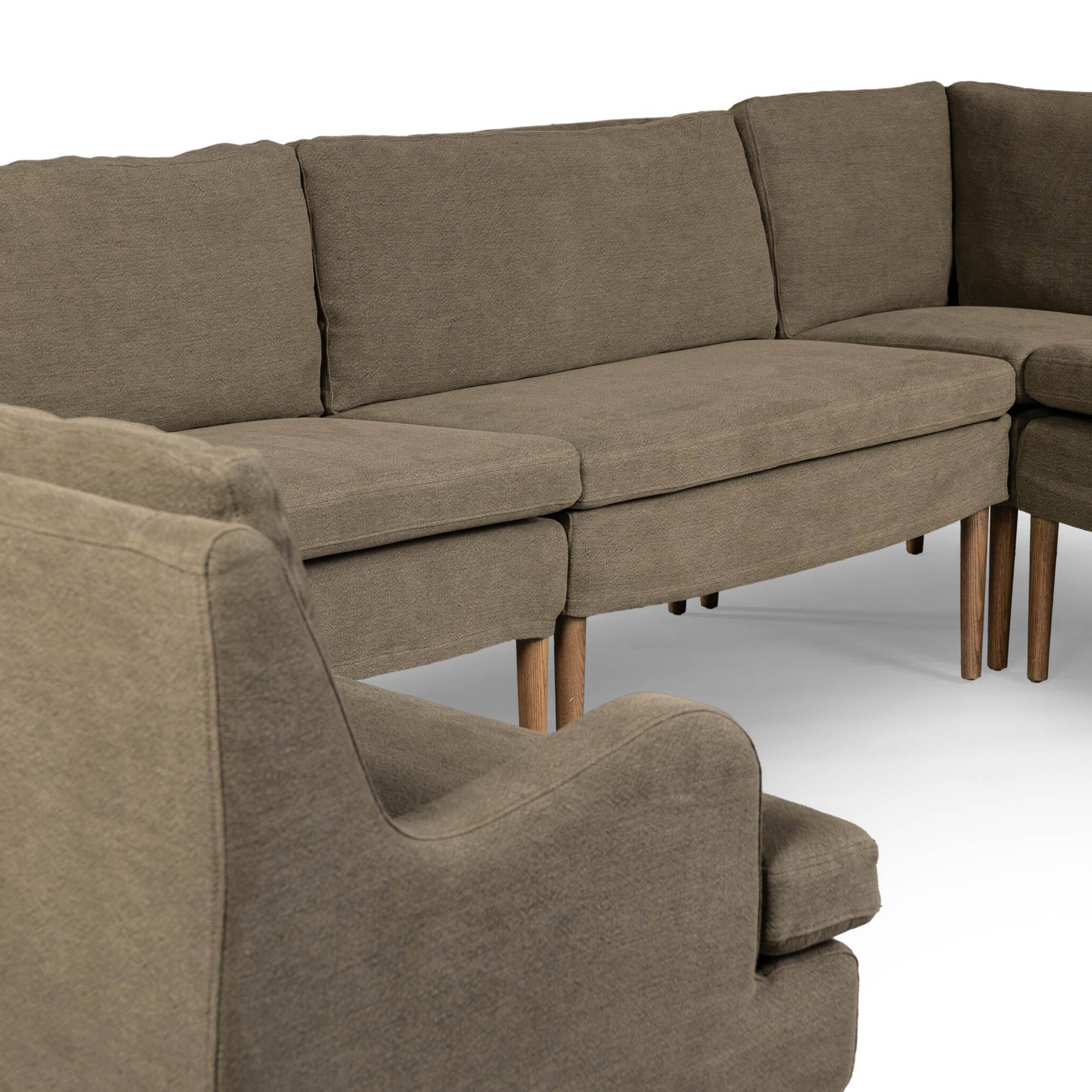 Aurelia Dining Banquette U Shape, Broadway Olive