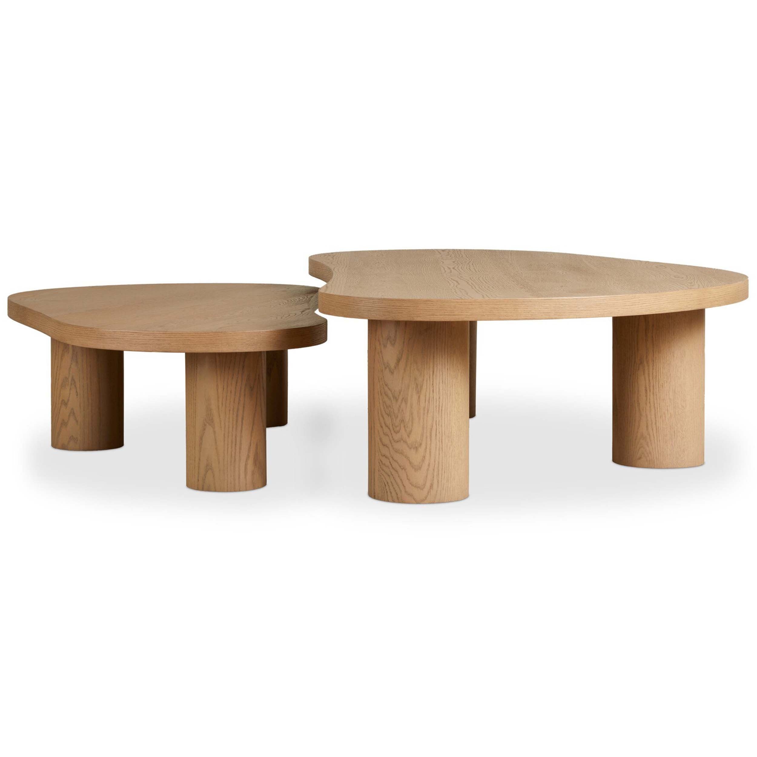 Joji Nesting Coffee Tables, Natural Oak Veneer