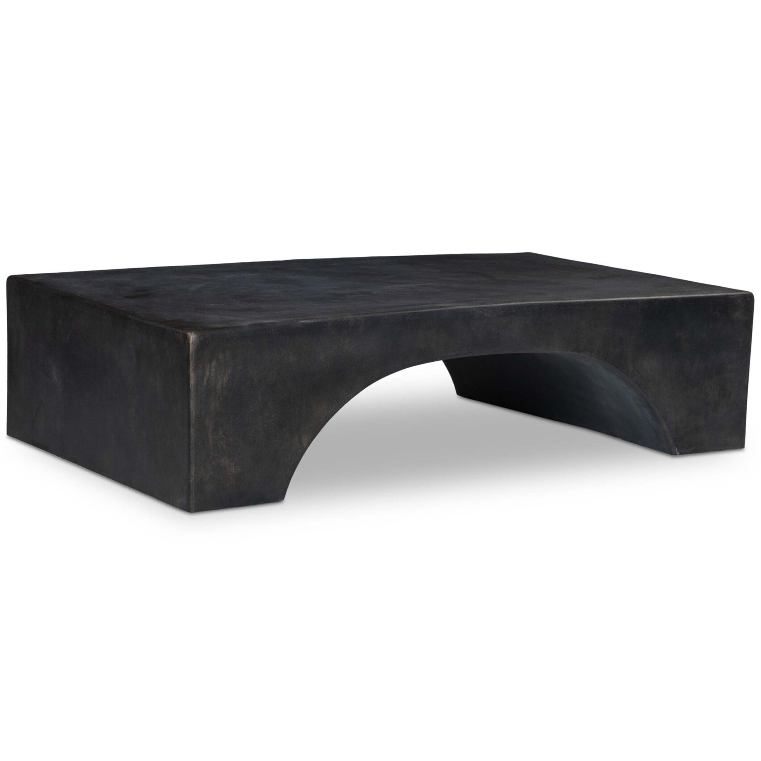 Palumbo Outdoor Coffee Table, Distressed Bronze