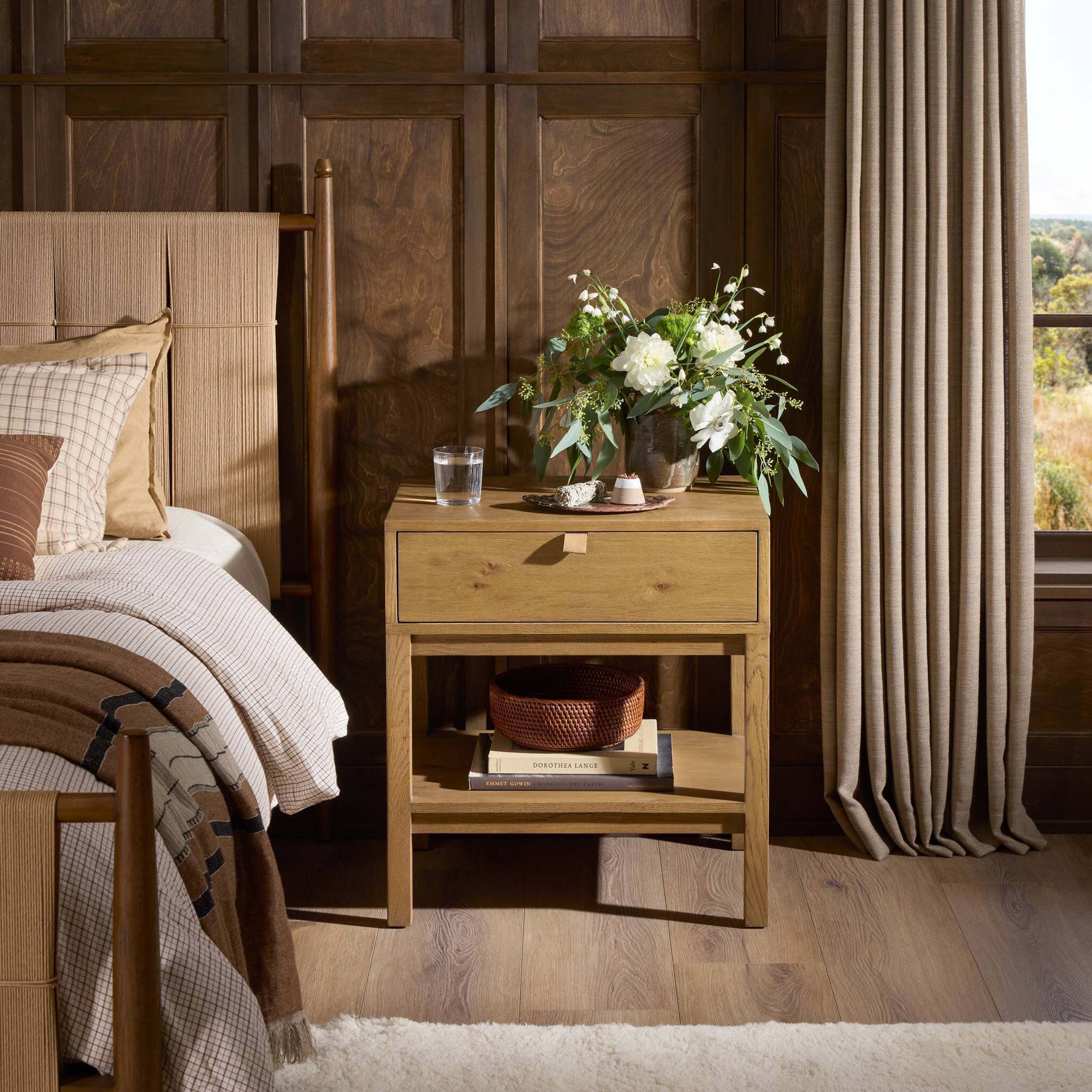Tula Nightstand, Worn Oak Veneer