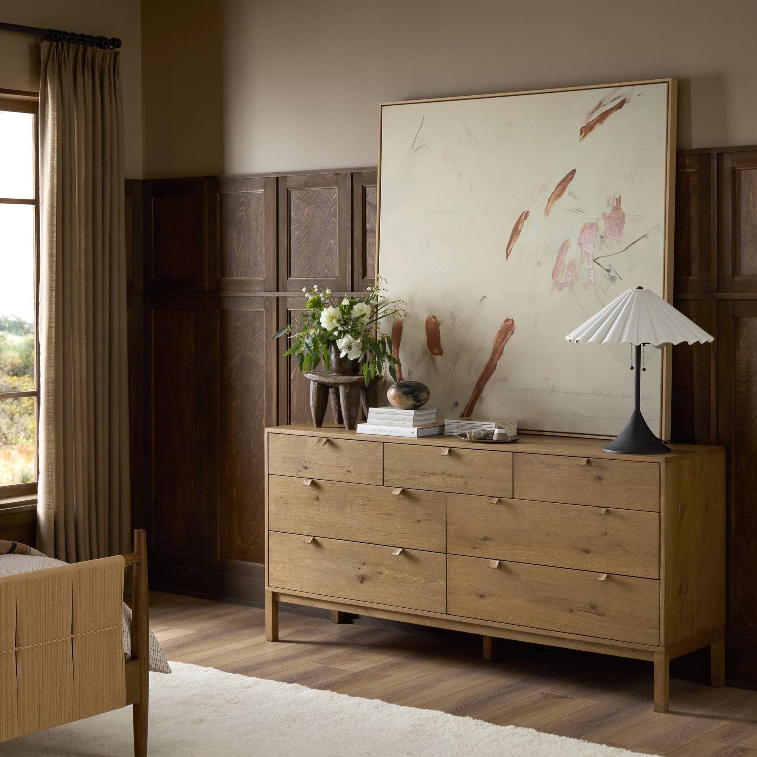 Tula 7 Drawer Dresser, Worn Oak Veneer