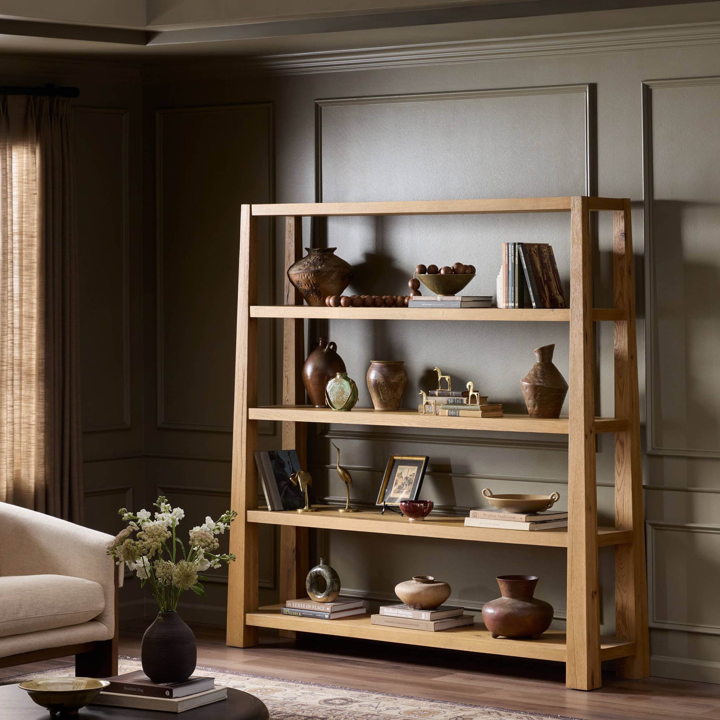Boris Bookcase, Aged Natural Oak
