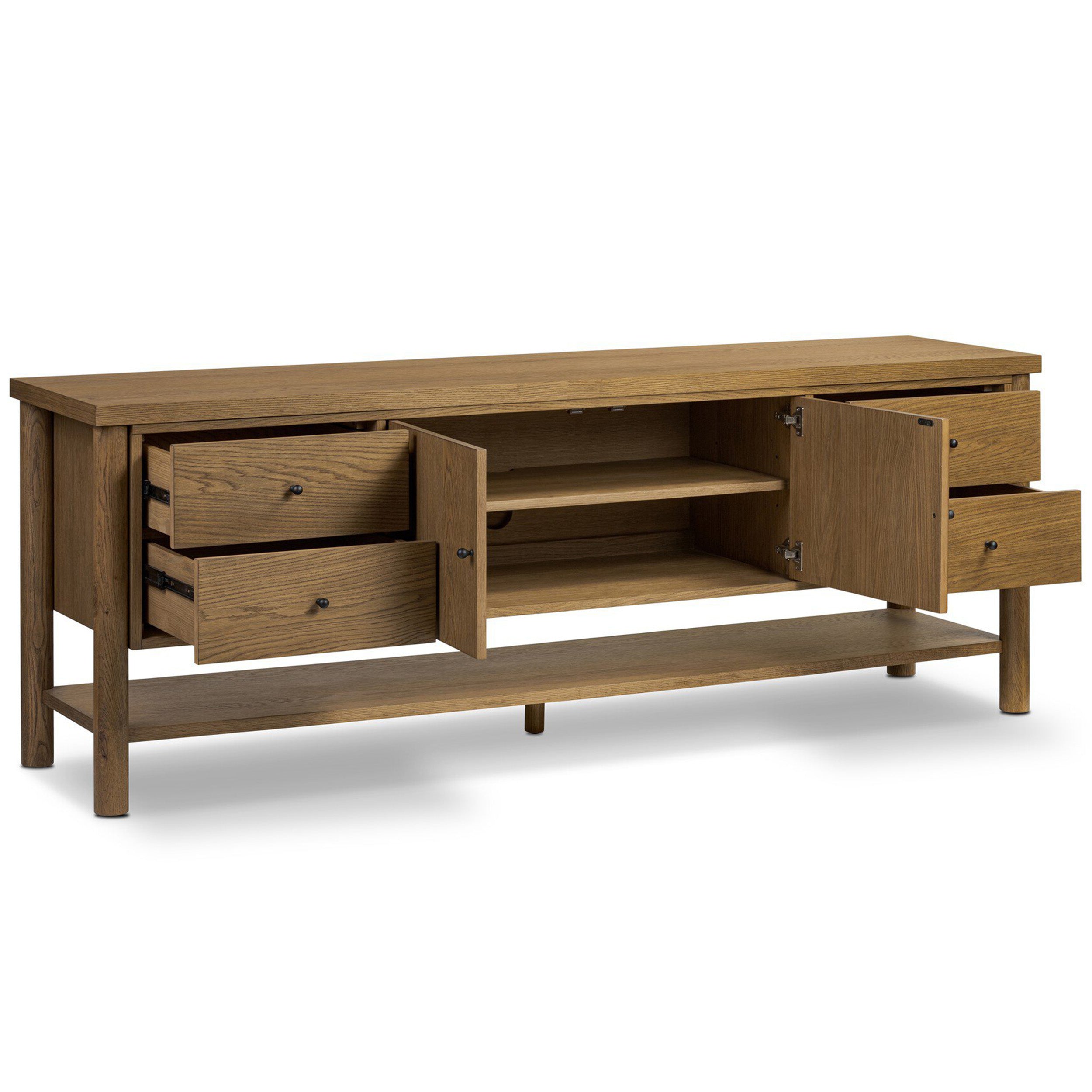 Roark Media Console, Amber Oak Veneer