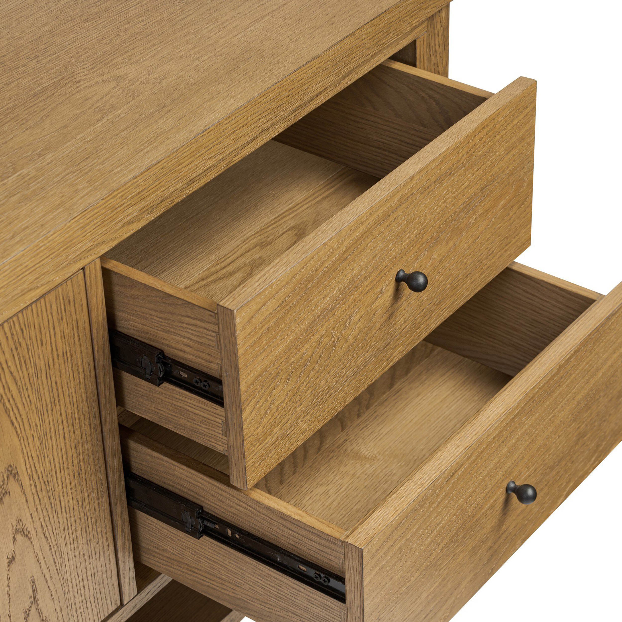 Roark Media Console, Amber Oak Veneer