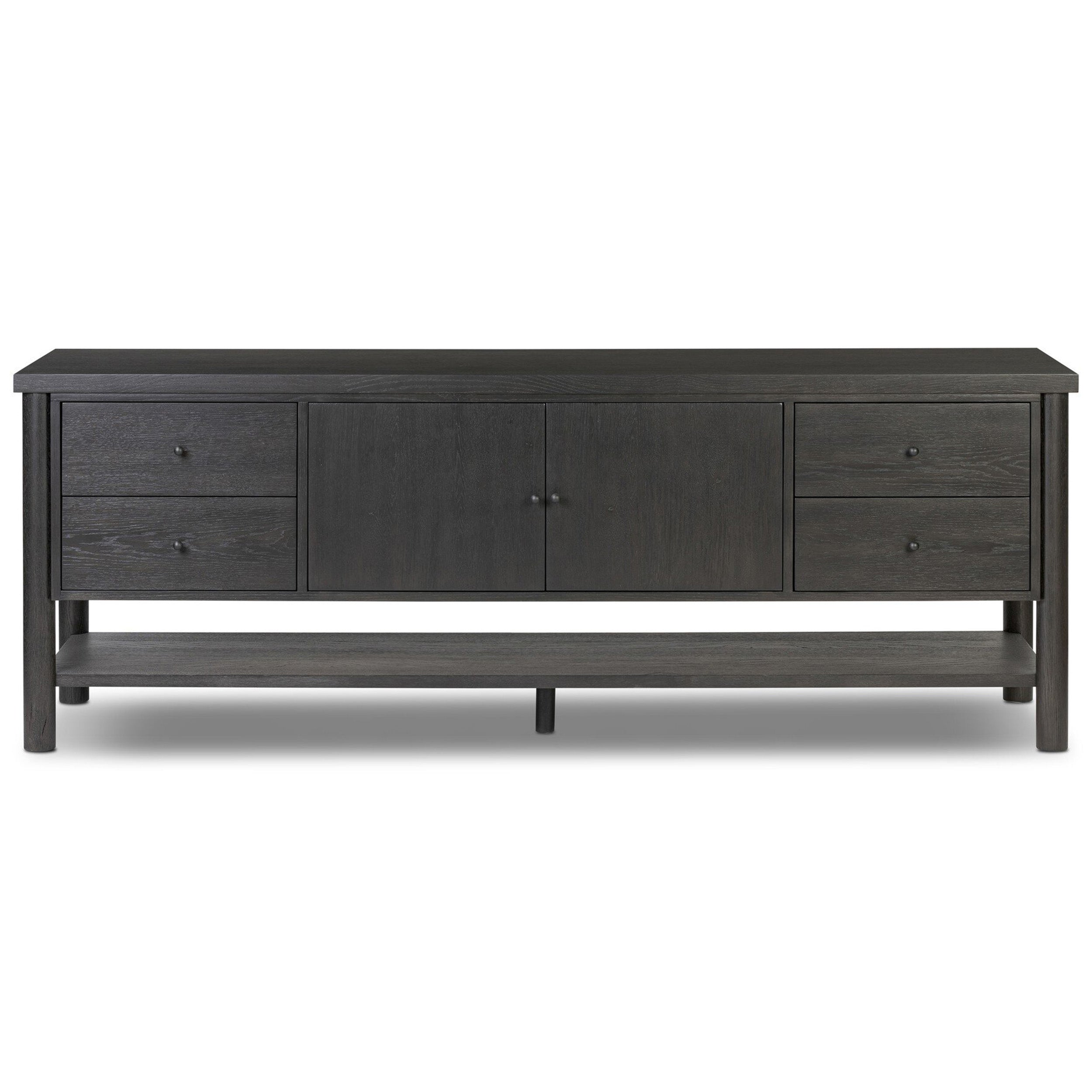 Roark Media Console, Ebony Oak Veneer
