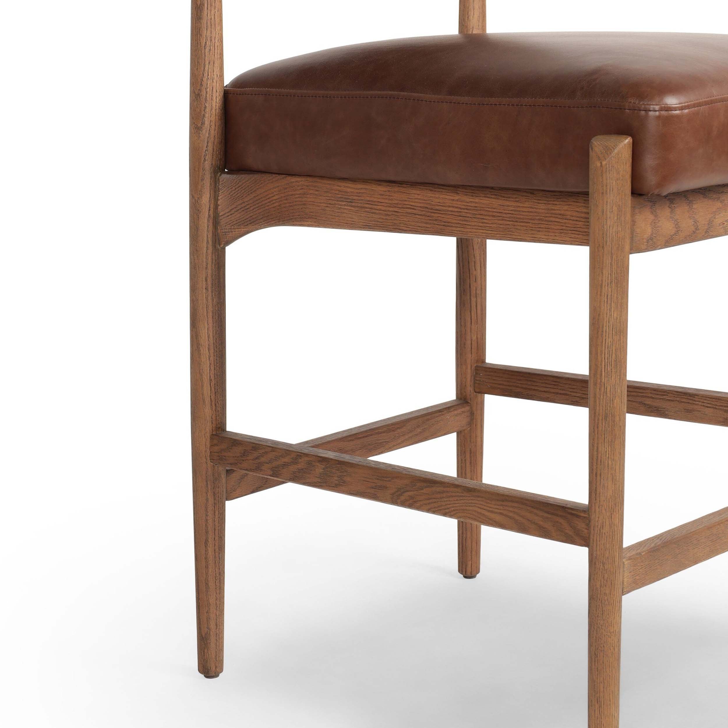 Jazelle Bar + Counter Stool, Havana Brown, Taupe Shearling