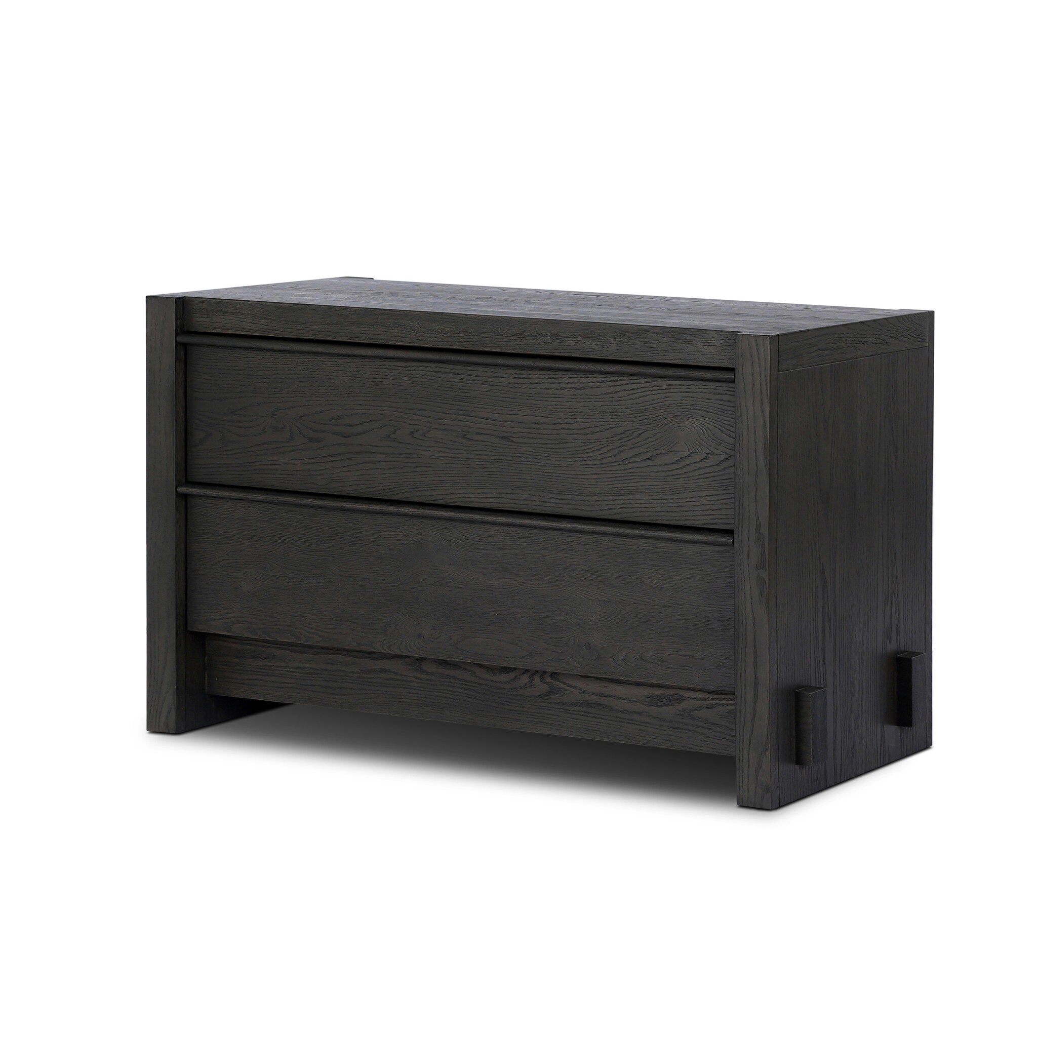 Aramis Nightstand, Smoked Black Oak Resawn