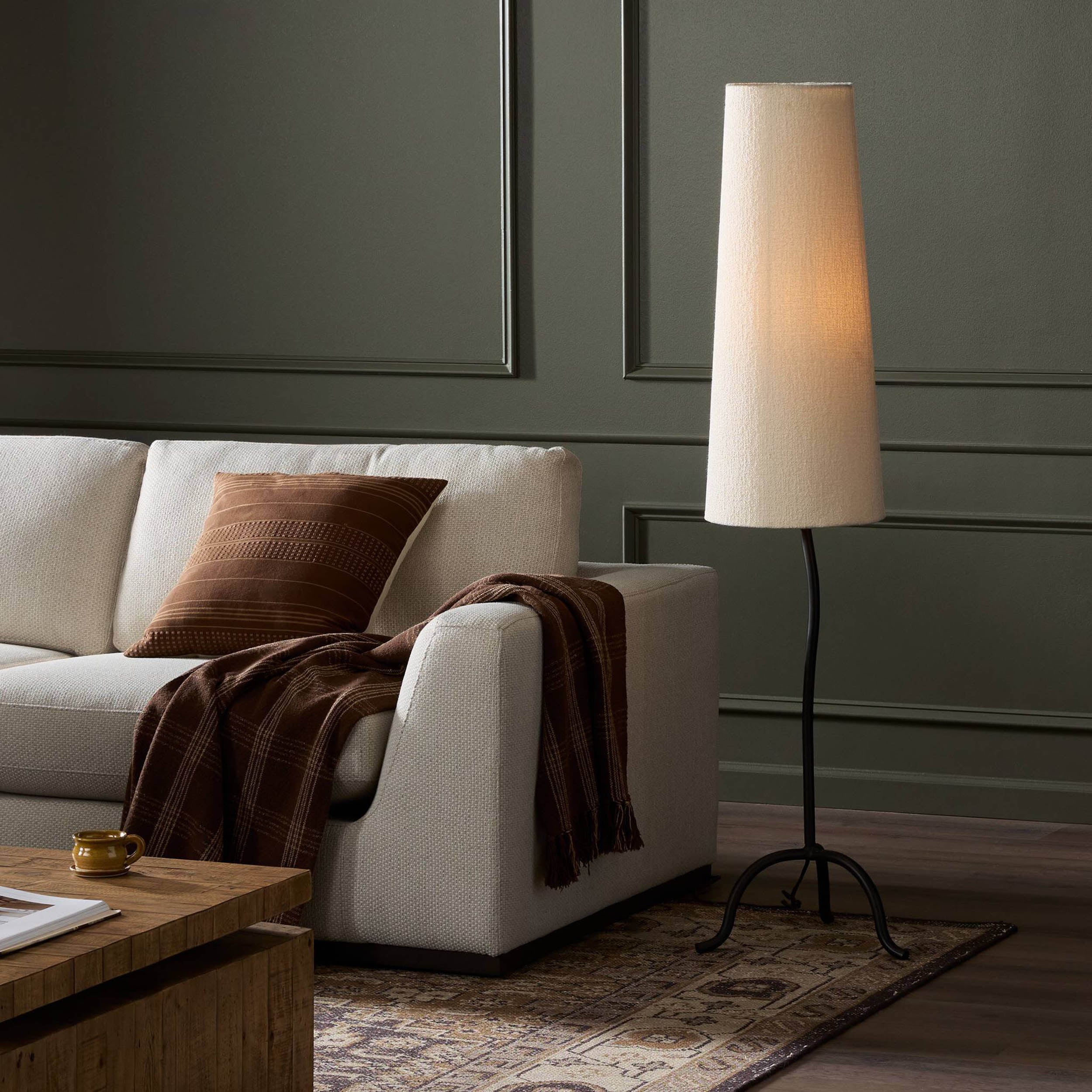 Selby Floor Lamp, Black Wrought Iron