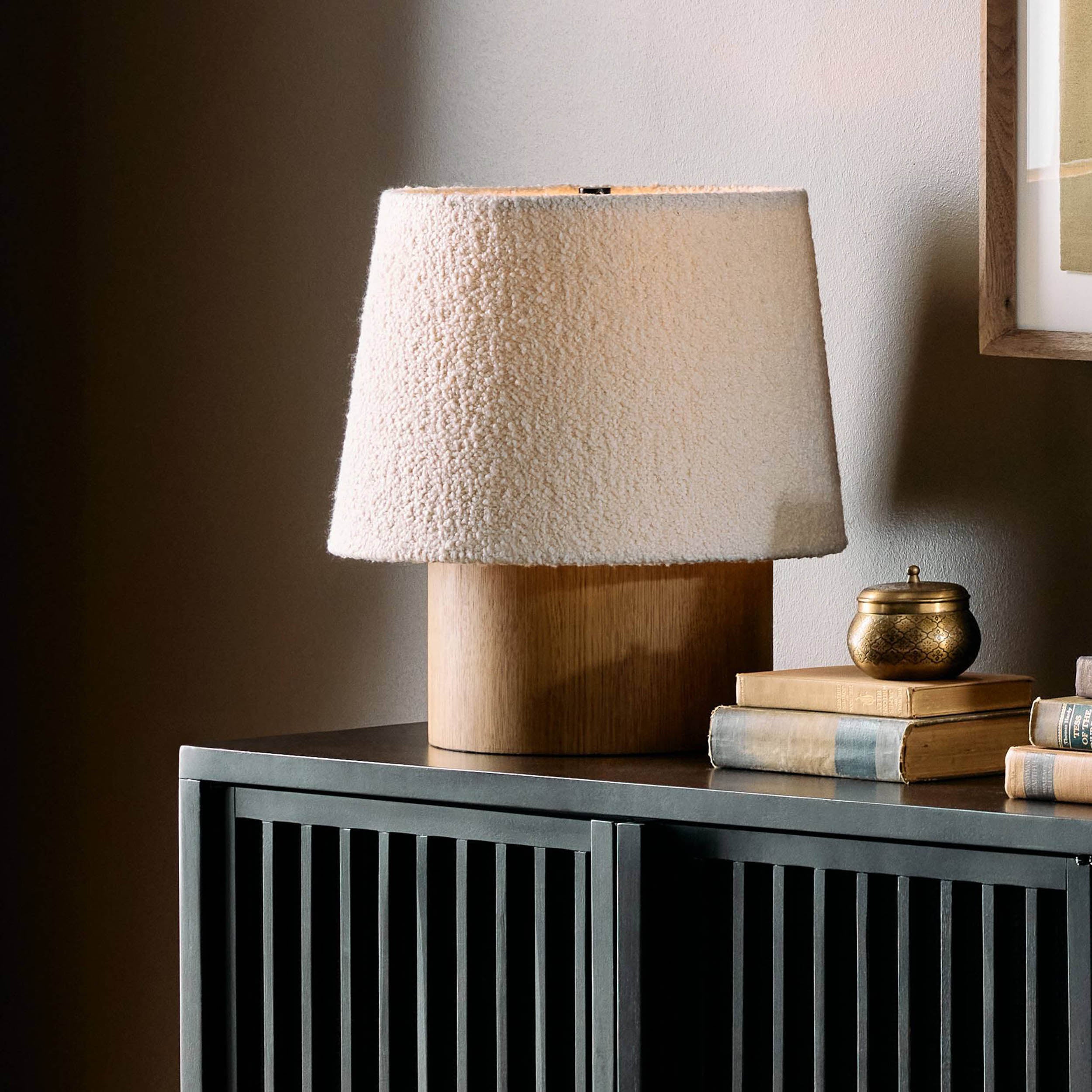 Kenoa Table Lamp, Light Smoked Oak Veneer