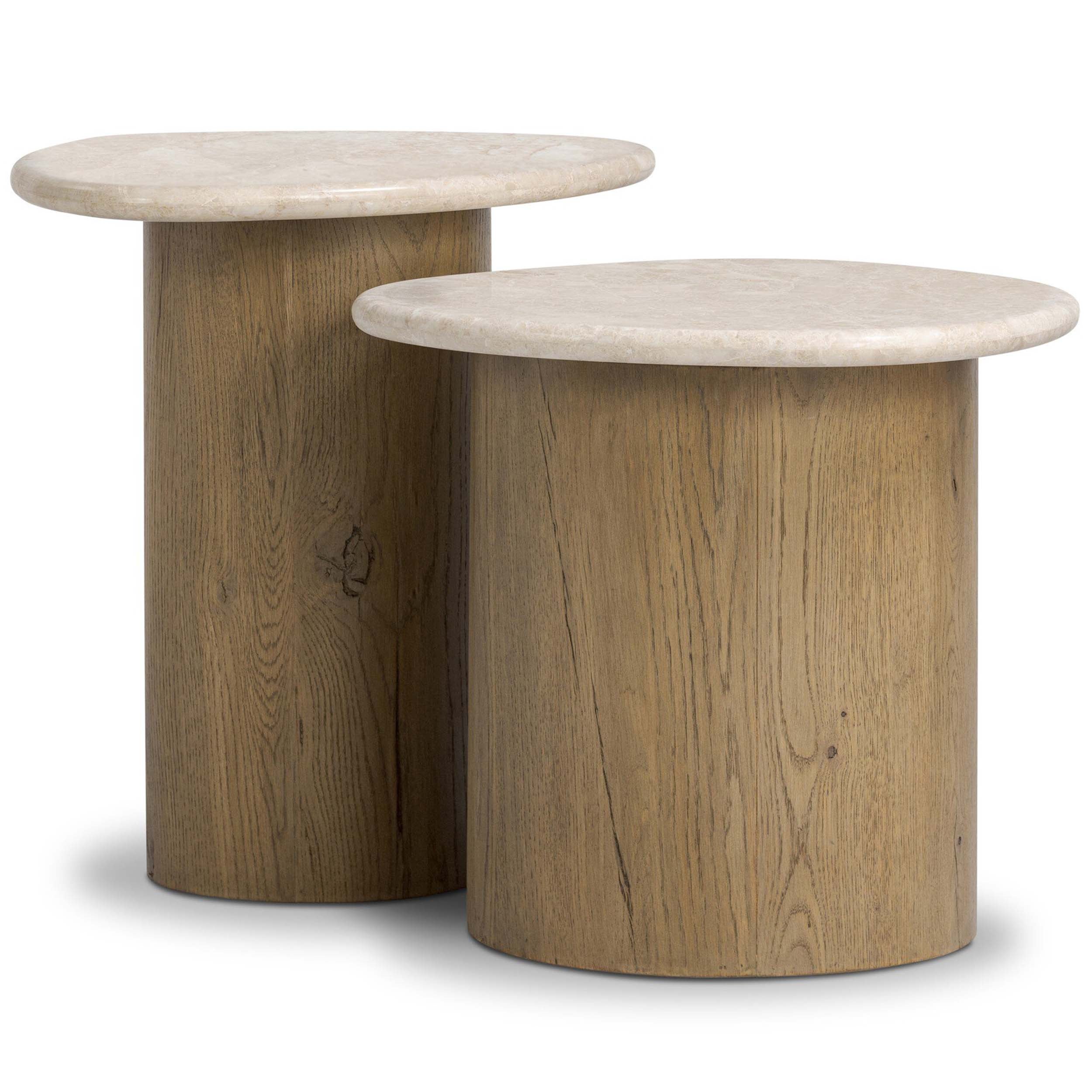 Kovo Nesting End Tables, Cappuccino Marble