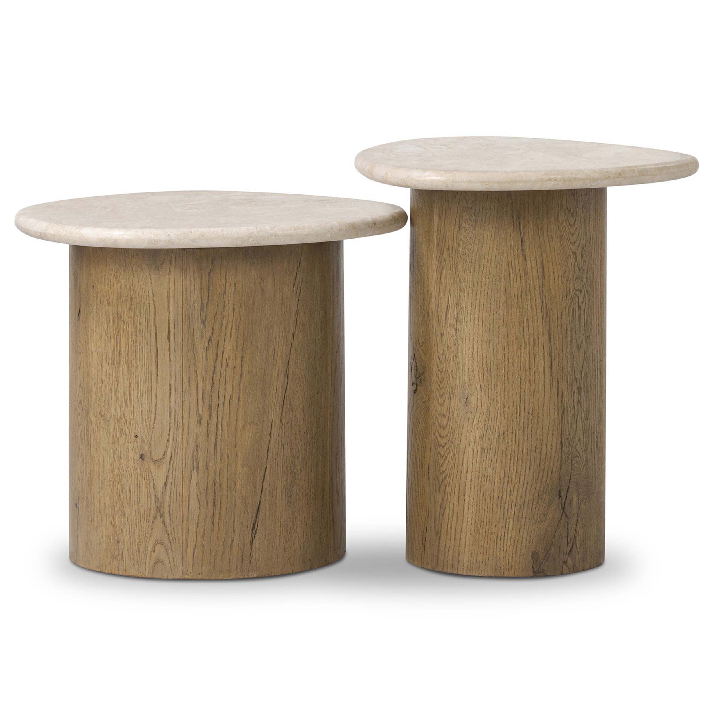 Kovo Nesting End Tables, Cappuccino Marble