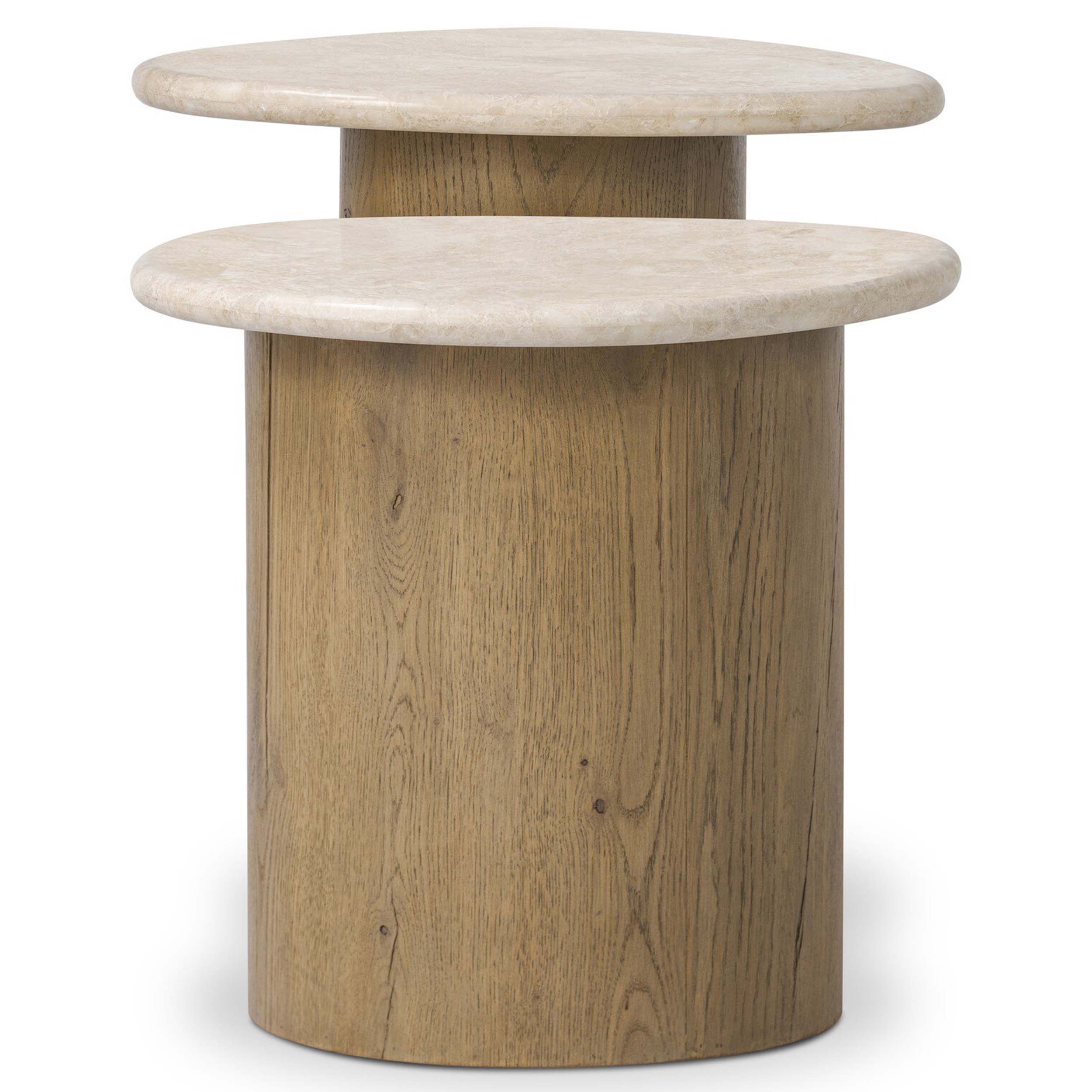 Kovo Nesting End Tables, Cappuccino Marble