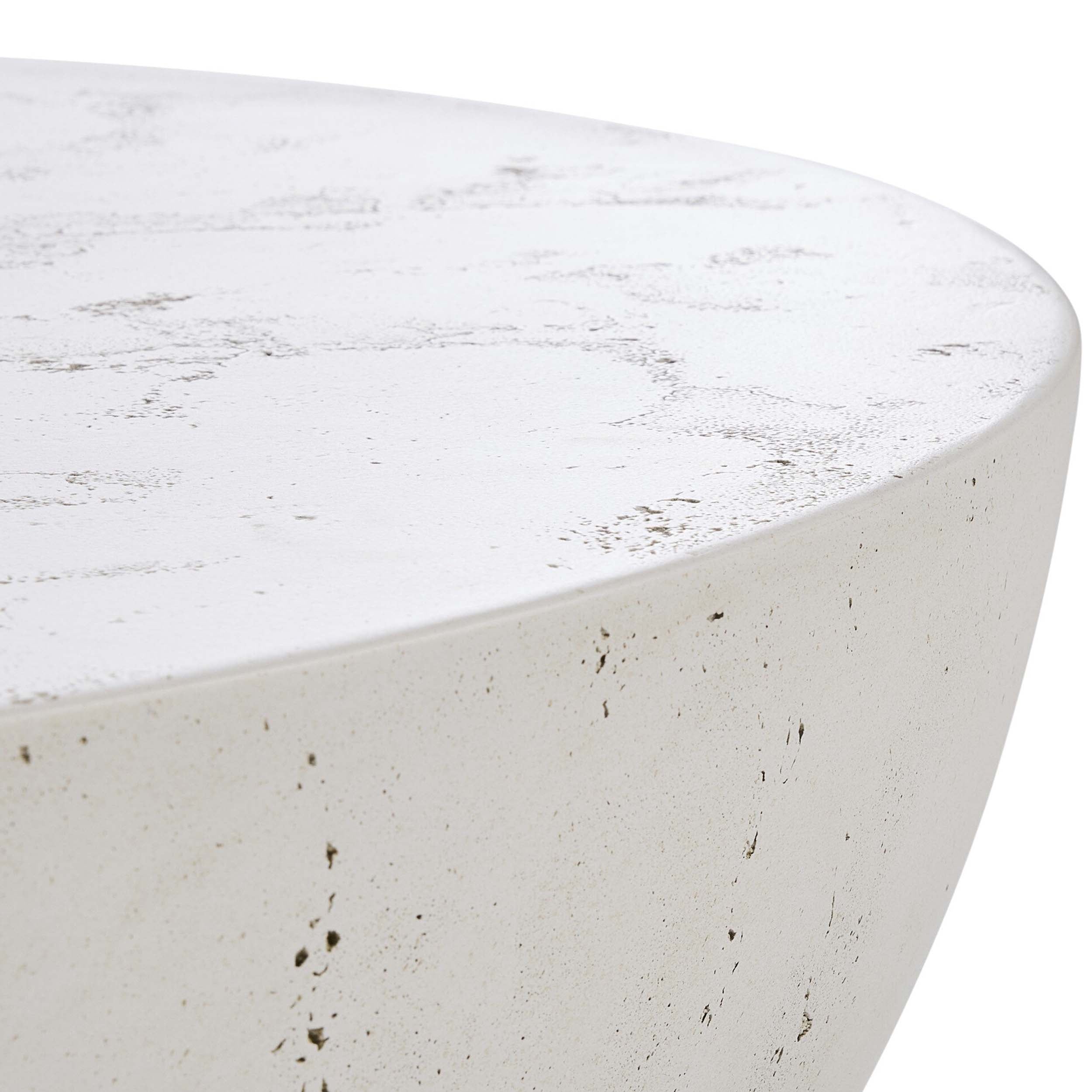Boula Outdoor Coffee Table, Aged White Concrete