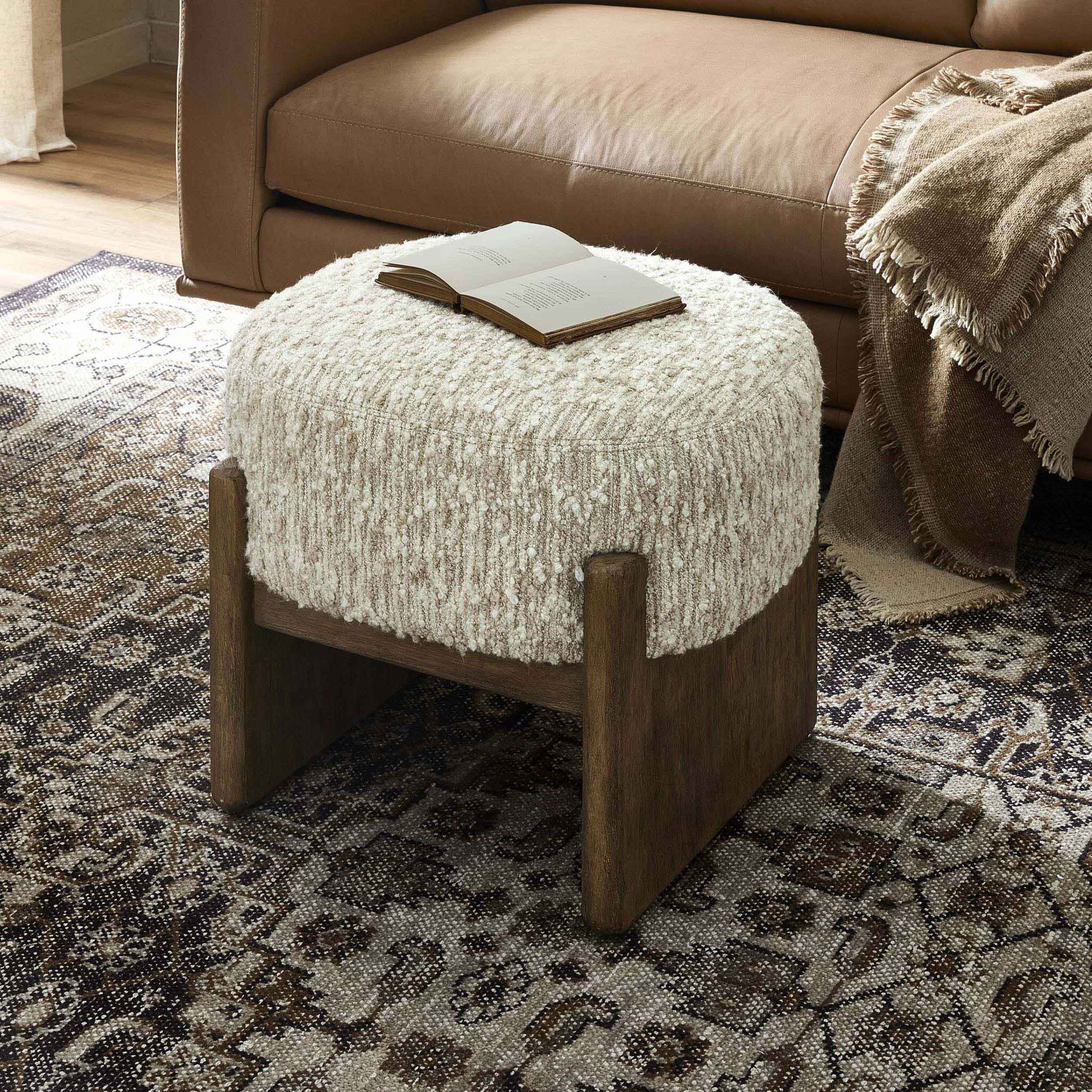Kirby Accent Stool, Solema Cream