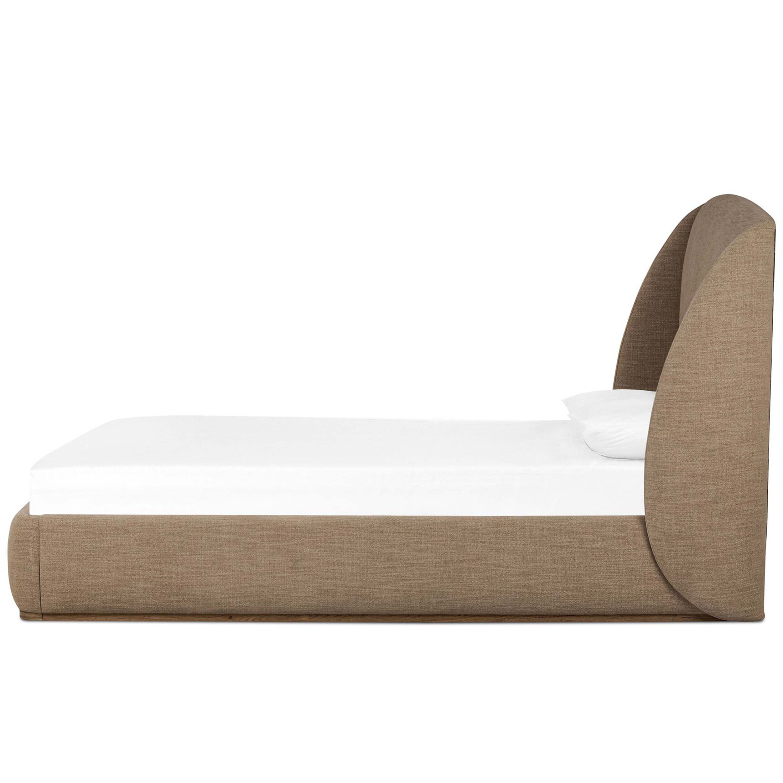 Maeve Bed, Laken Taupe, Upholstered Bed