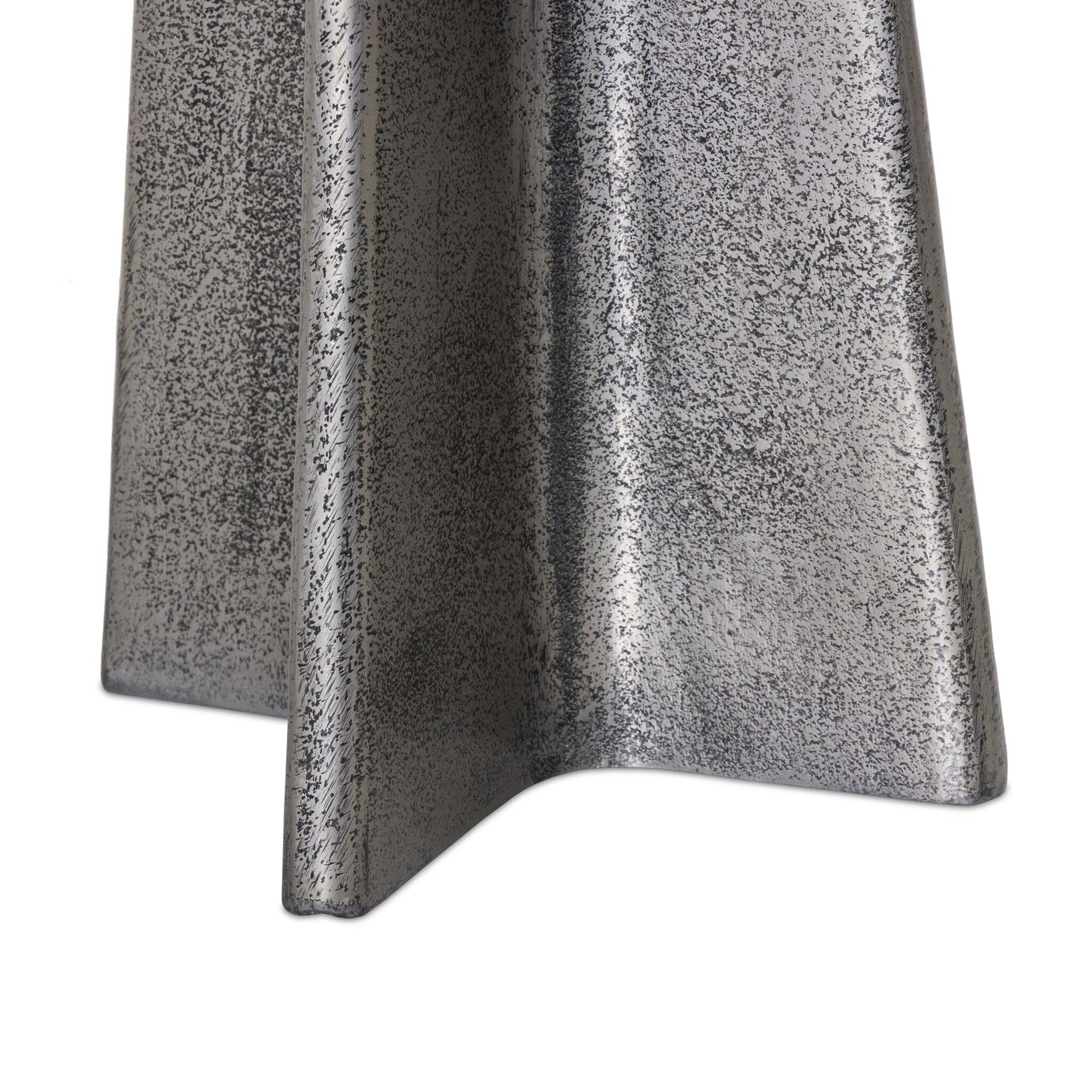 Remo End Table, Raw Antique Nickel