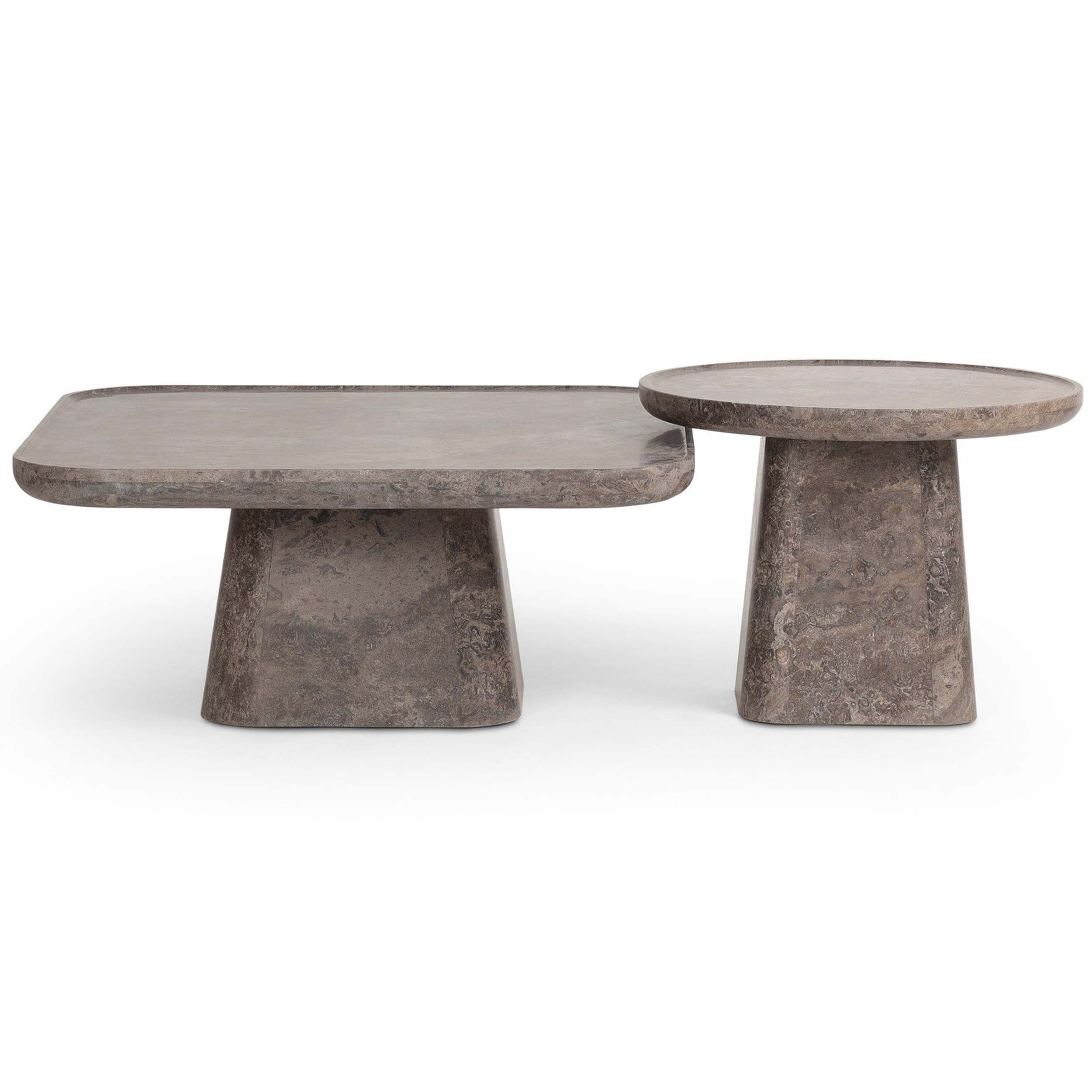 Zane Coffee Table Set, Warm Grey Marble