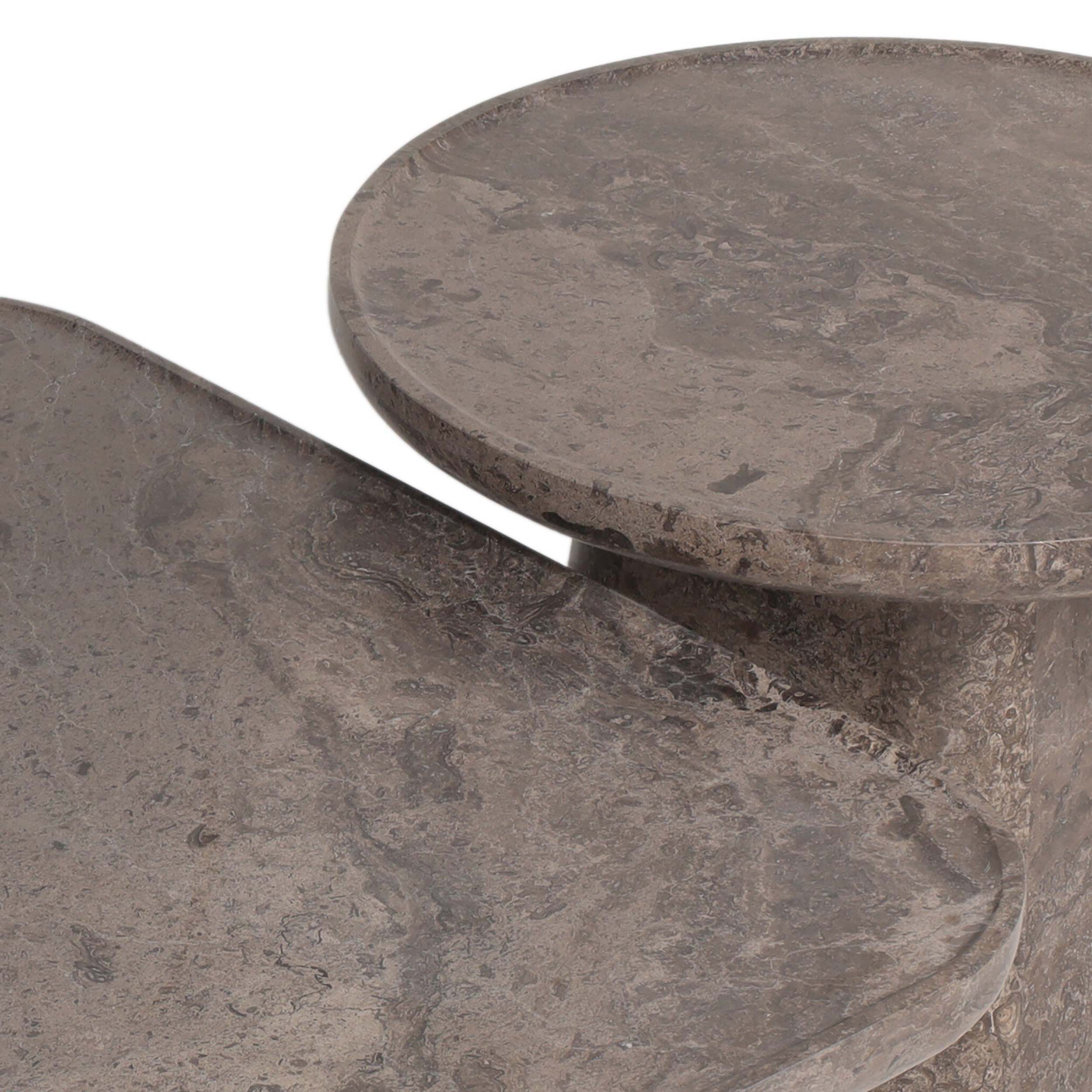 Zane Coffee Table Set, Warm Grey Marble