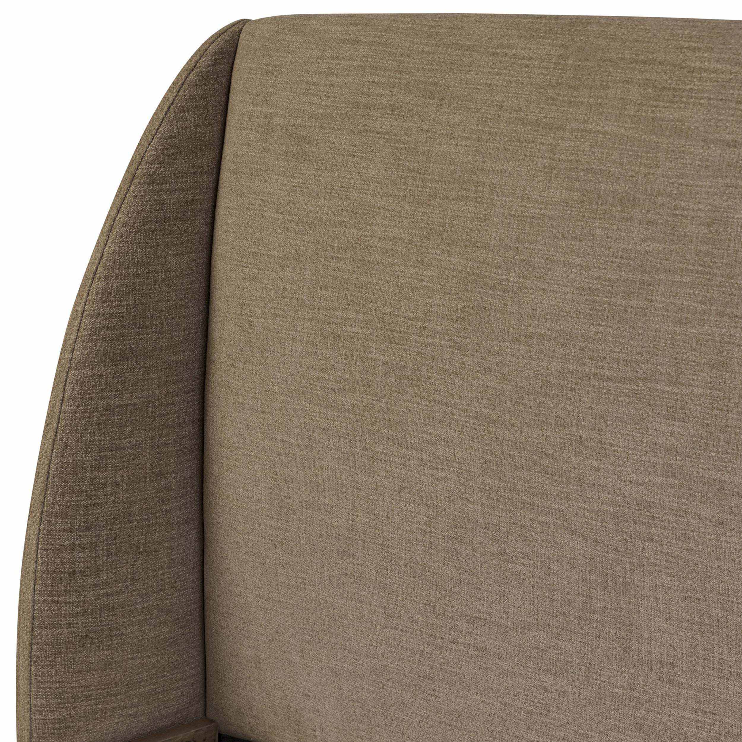 Maeve Bed, Laken Taupe, Upholstered Headboard