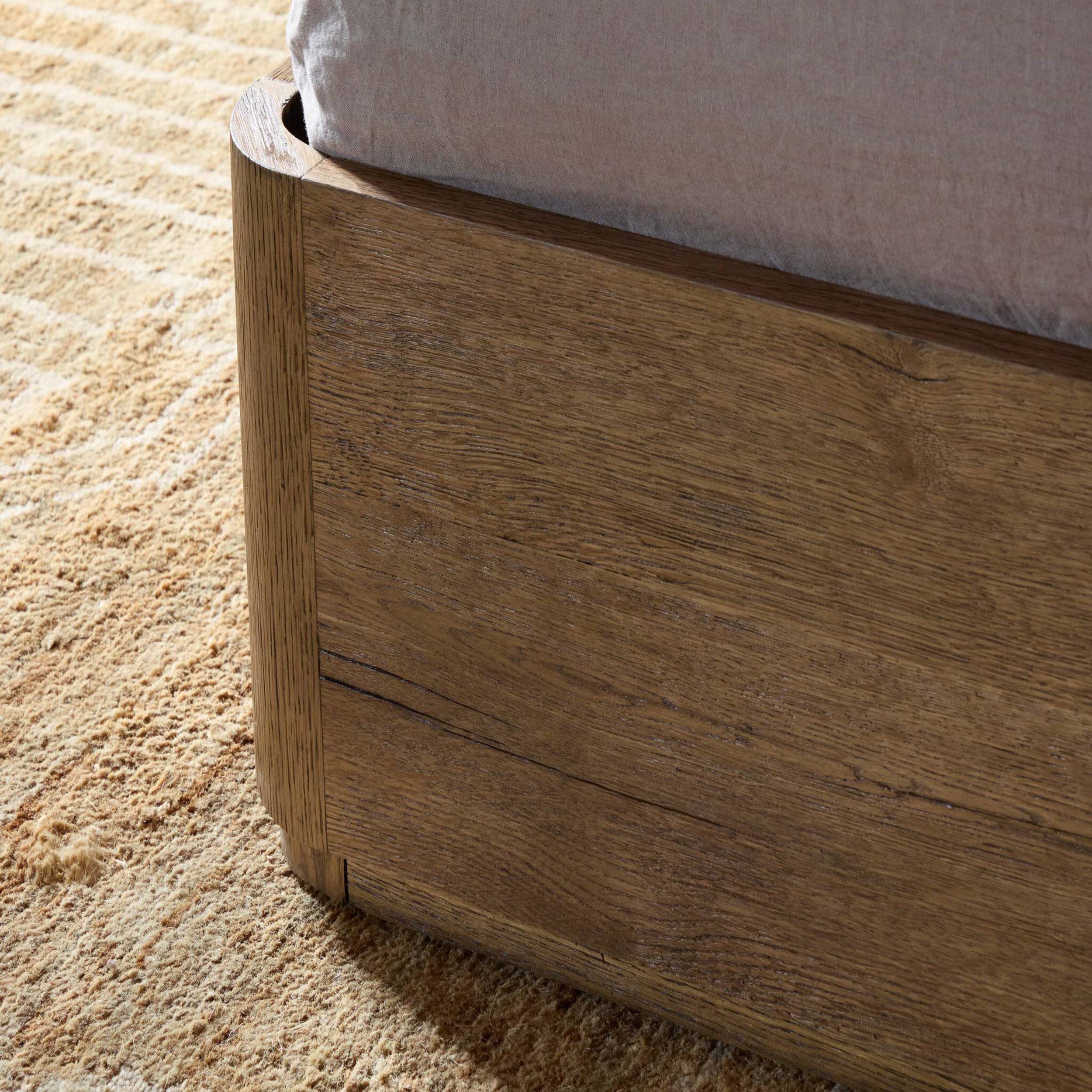 Maeve Bed, Laken Taupe, Upholstered Headboard