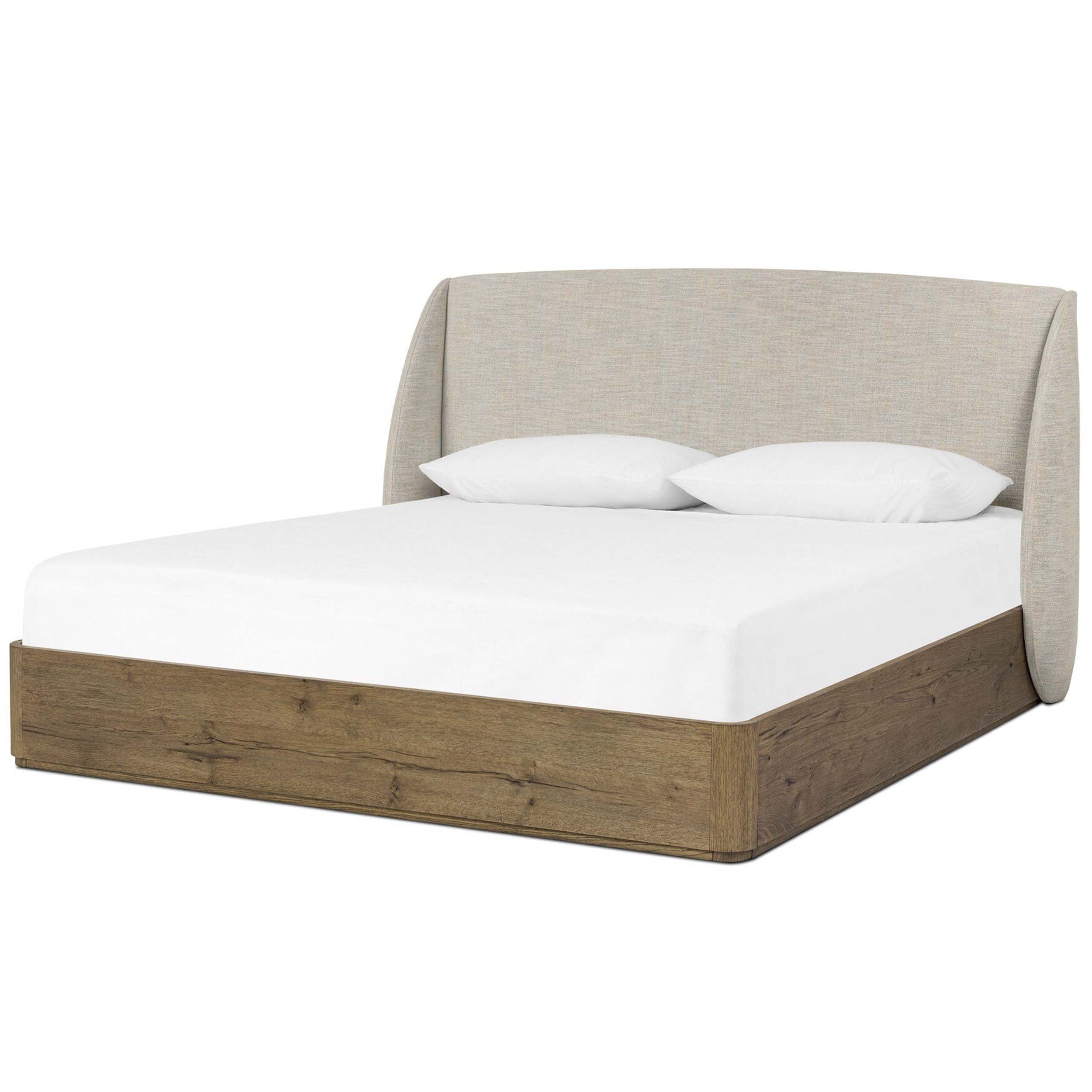 Maeve Bed, Cambric Ivory, Upholstered Headboard