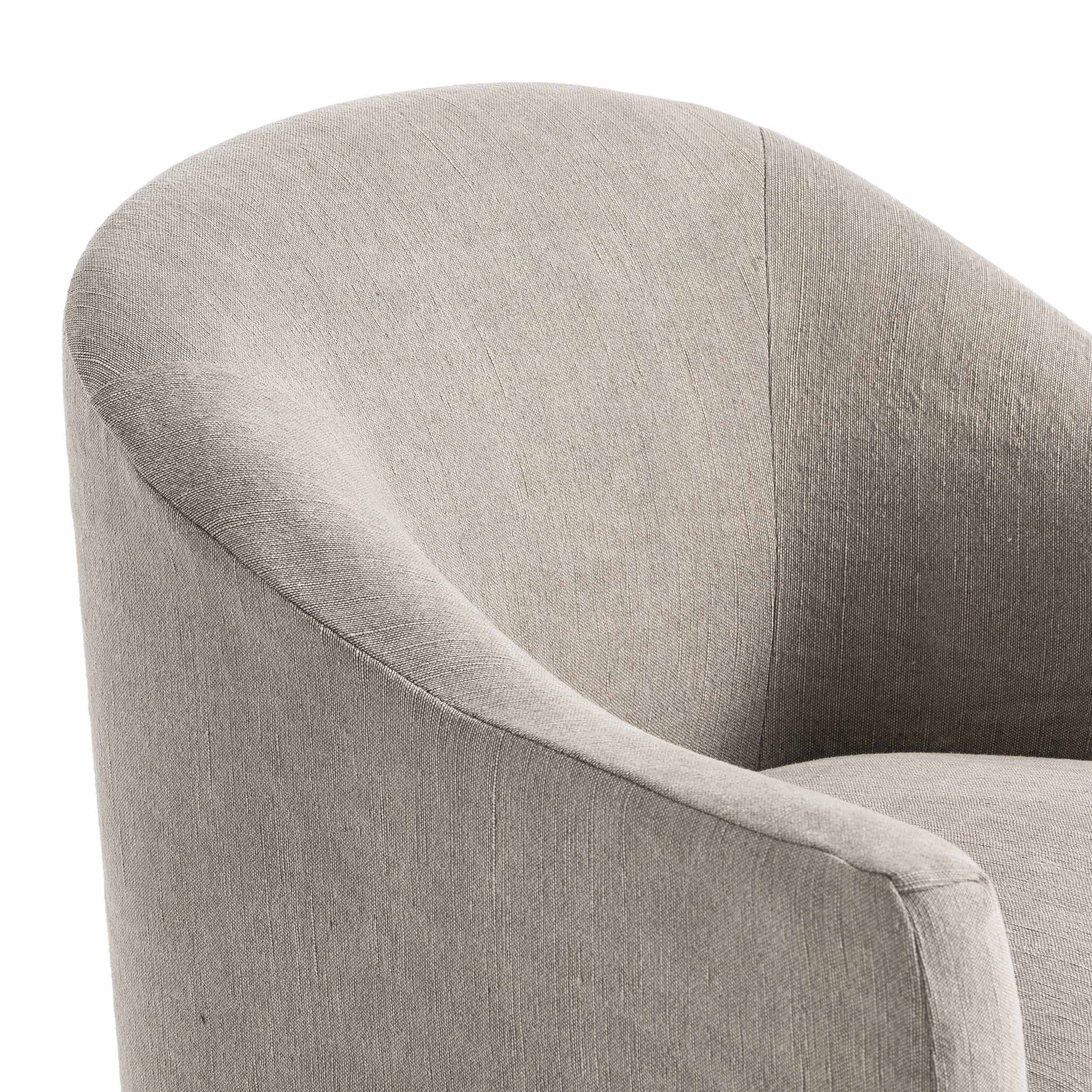 Cove Dining Chair With Casters, Heather Twill Stone