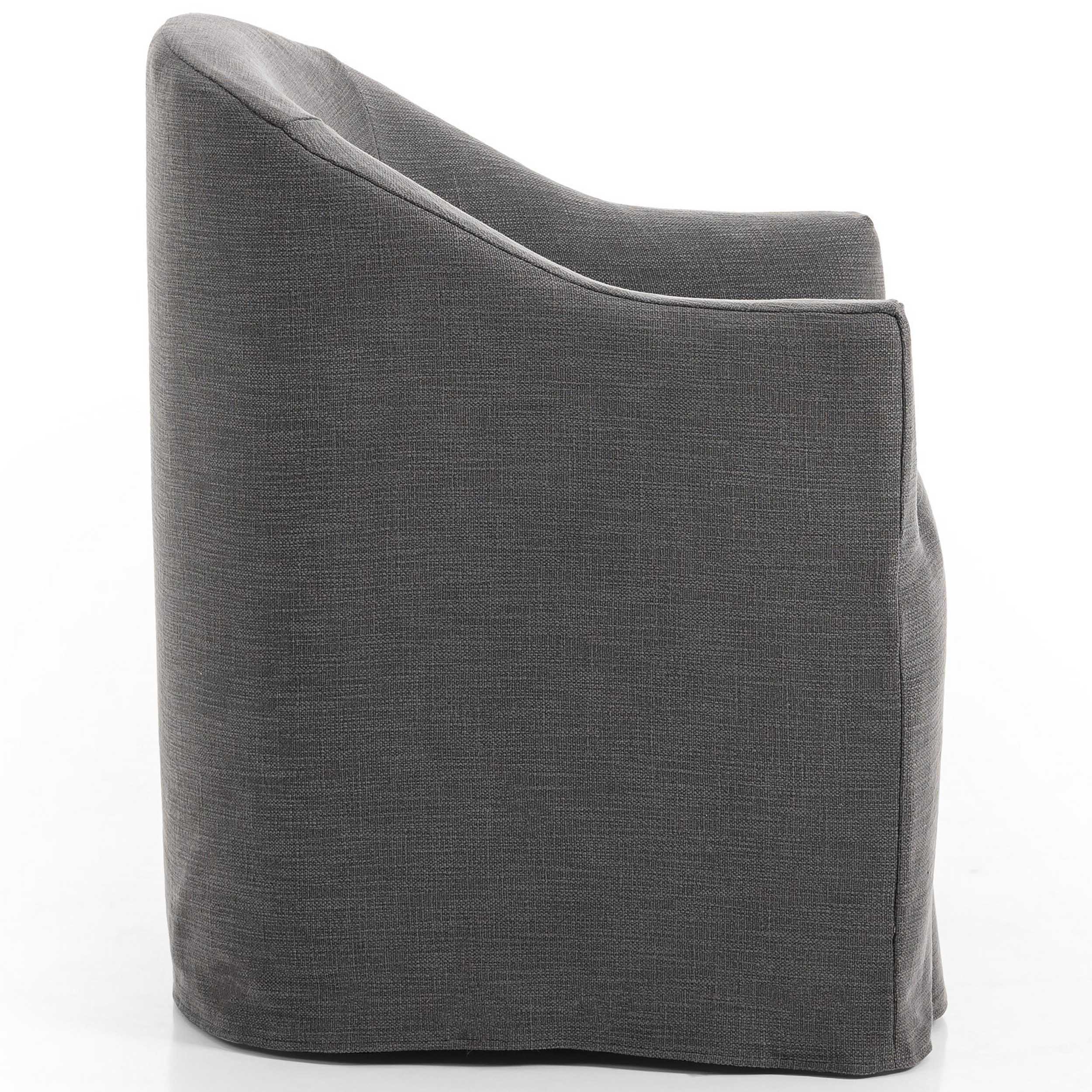 Cove Dining Chair With Casters, Bergamo Charcoal