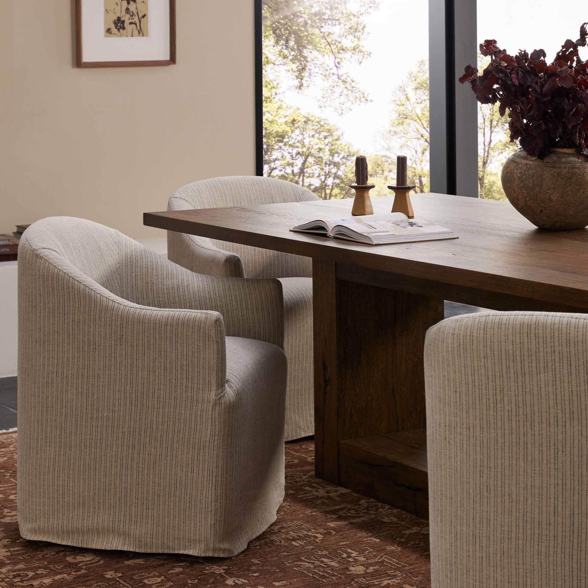 Cove Dining Chair With Casters, Laine Navy
