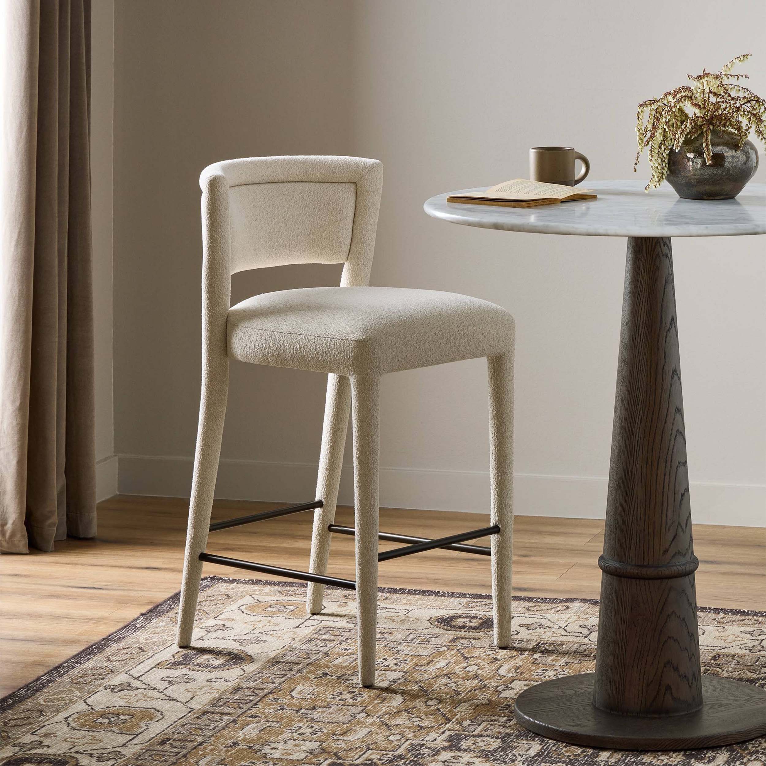 Beverly Bar + Counter Stool, Crypton Wayfarer Snow