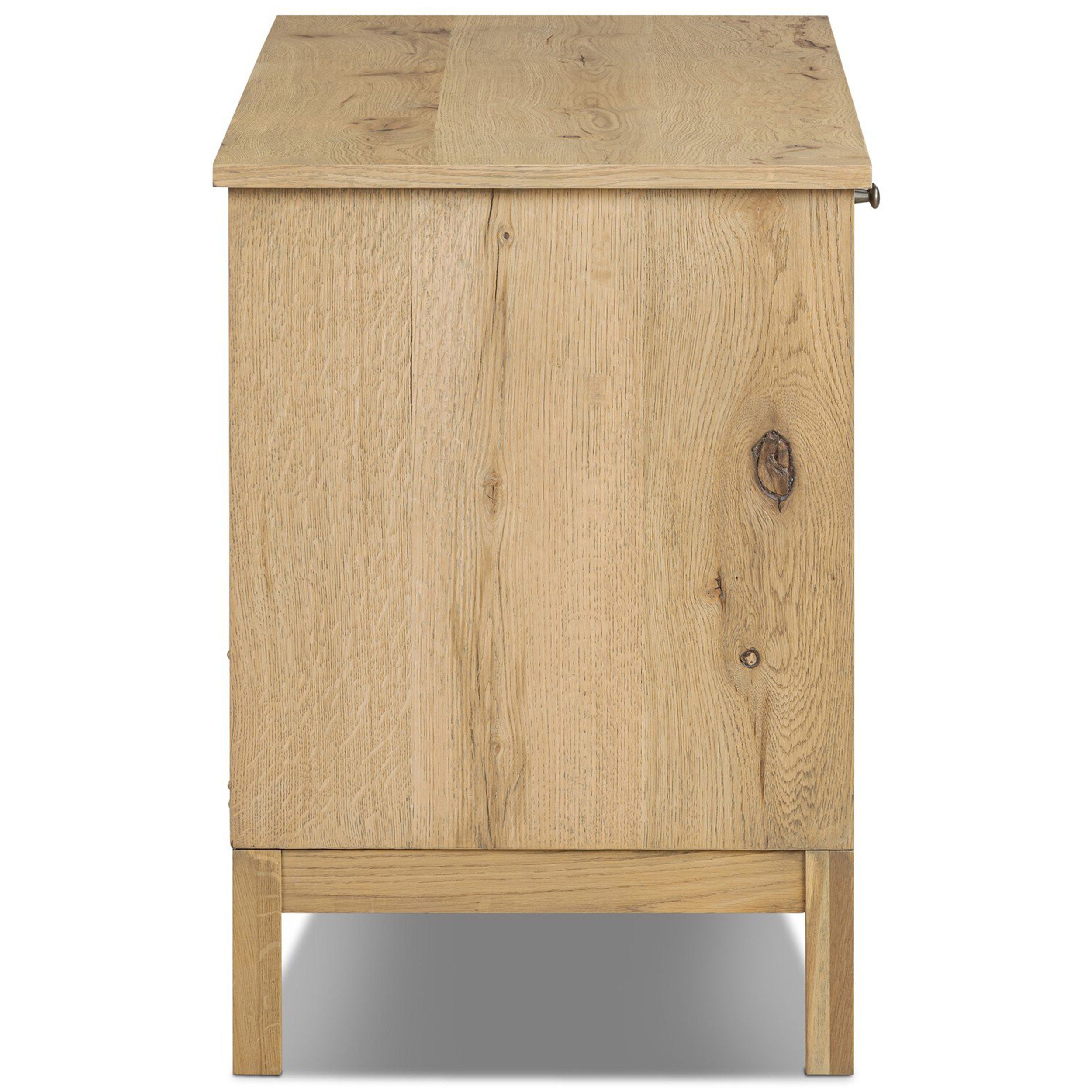 Alessio Media Console, Aged Natural Oak Veneer