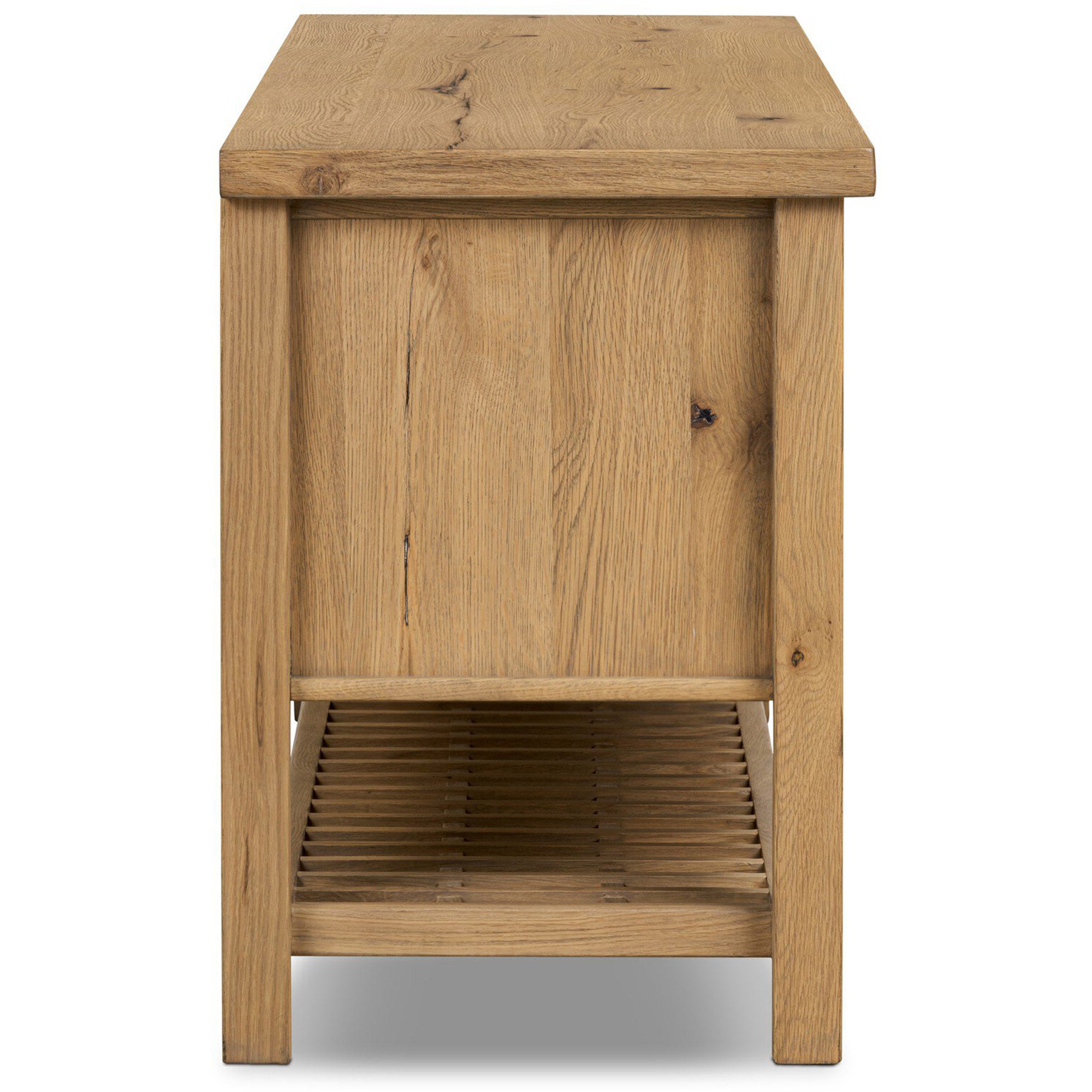 Dalton Media Console, Aged Natural Oak Veneer