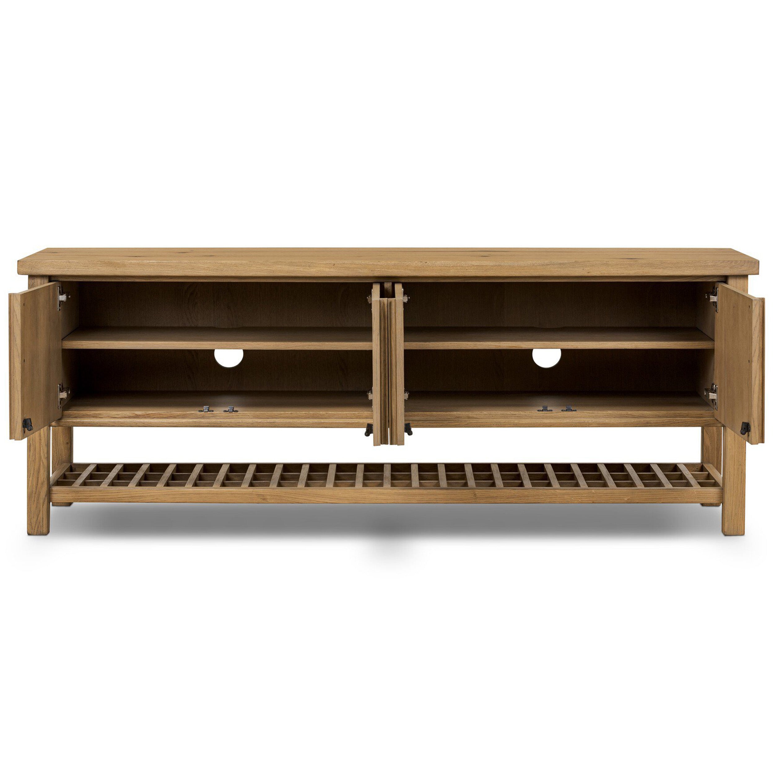 Dalton Media Console, Aged Natural Oak Veneer