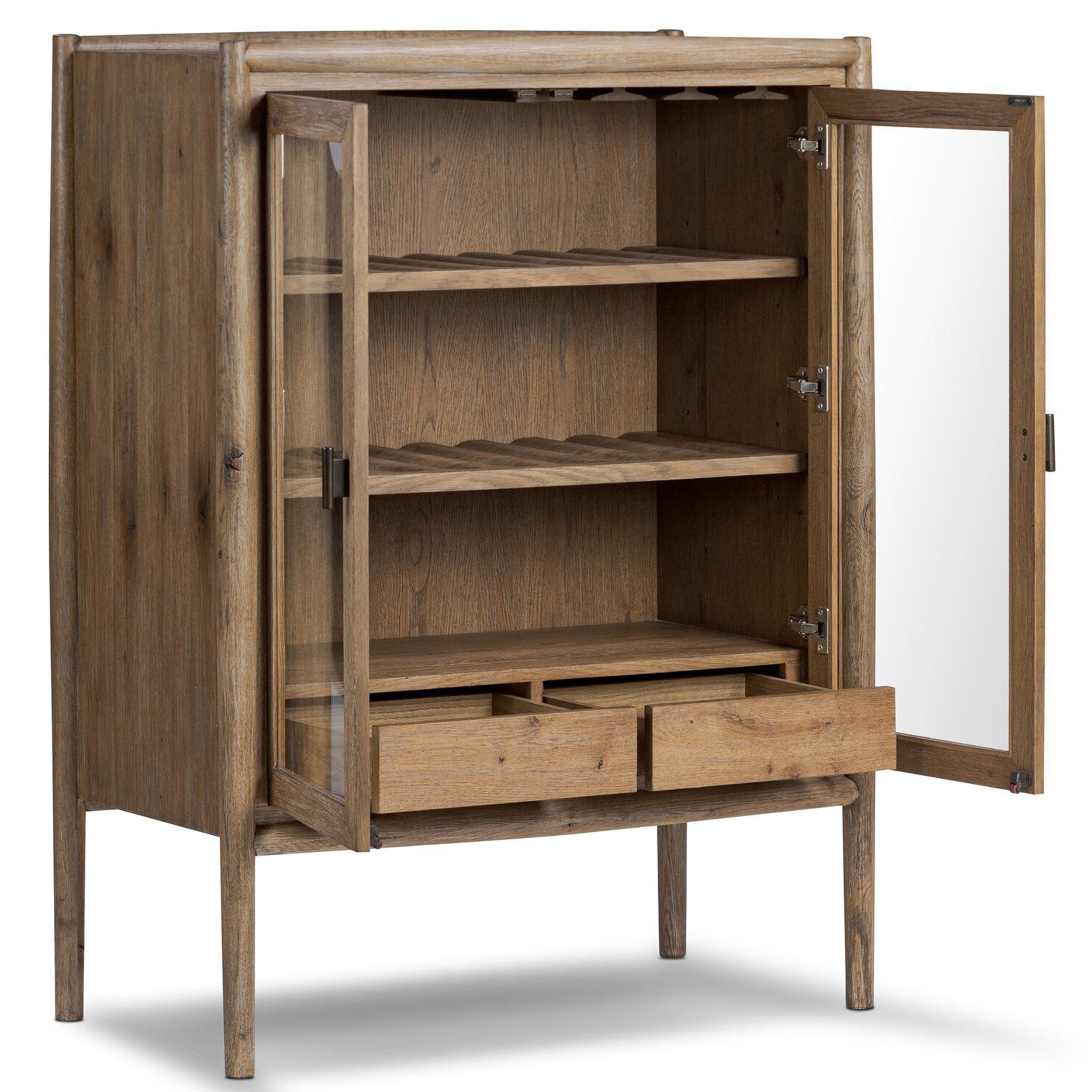 Glenview Bar Cabinet, Weathered Oak