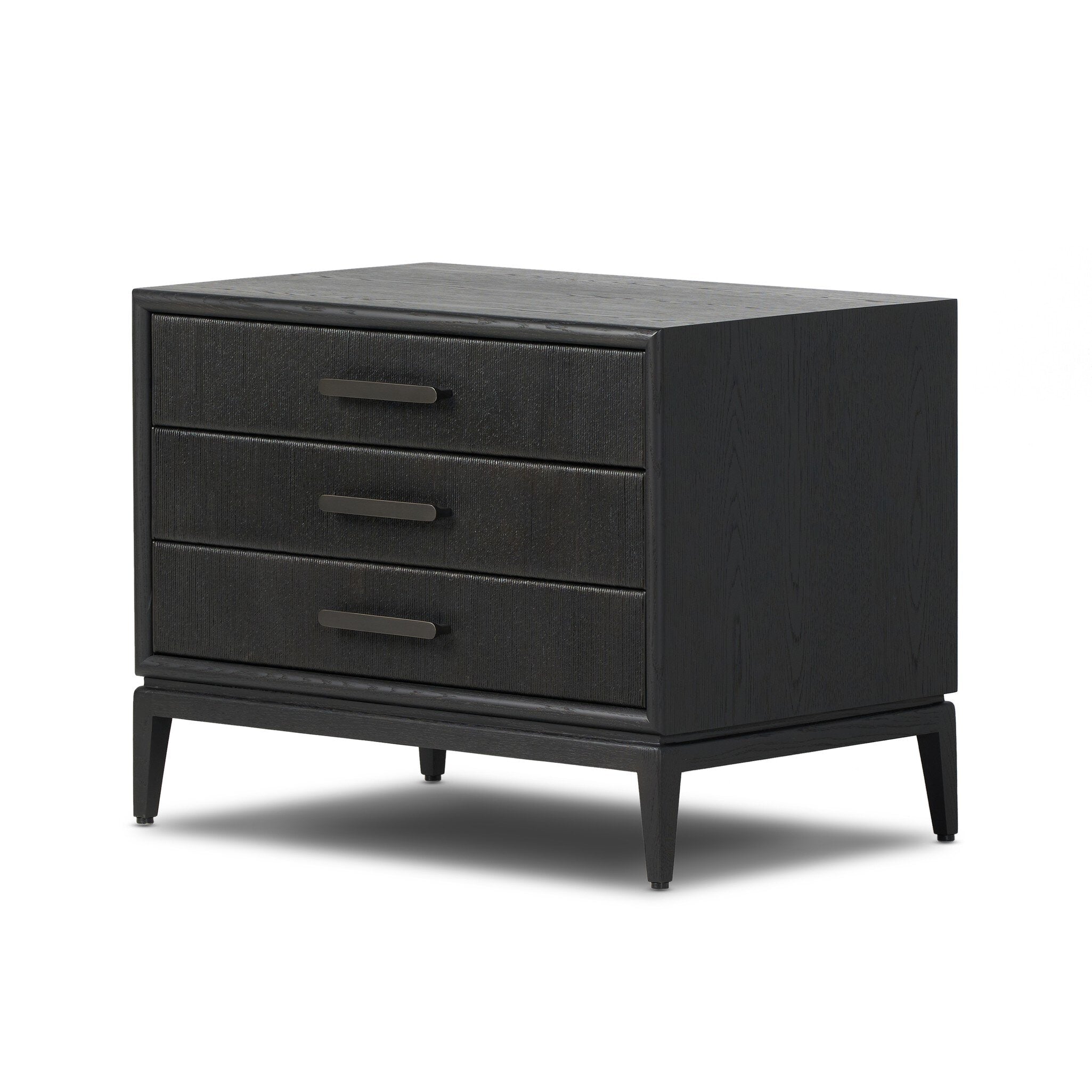 Rosenell Closed Nightstand, Black Oak Veneer