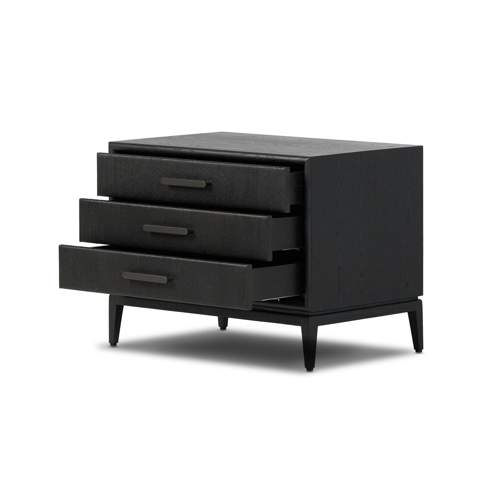 Rosenell Closed Nightstand, Black Oak Veneer