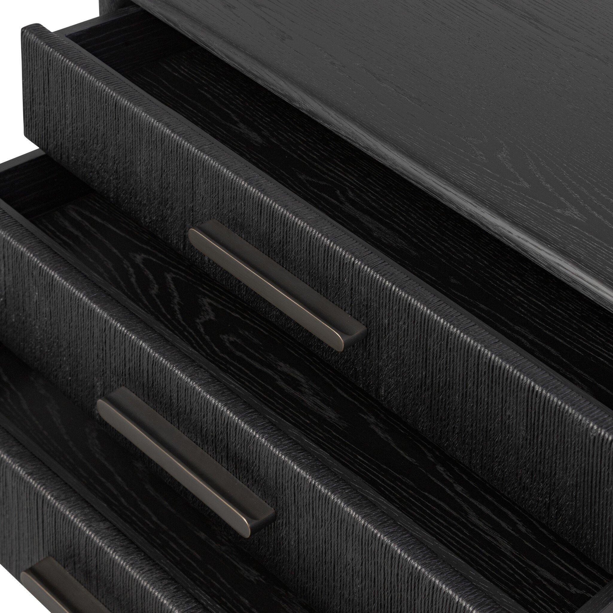Rosenell Closed Nightstand, Black Oak Veneer