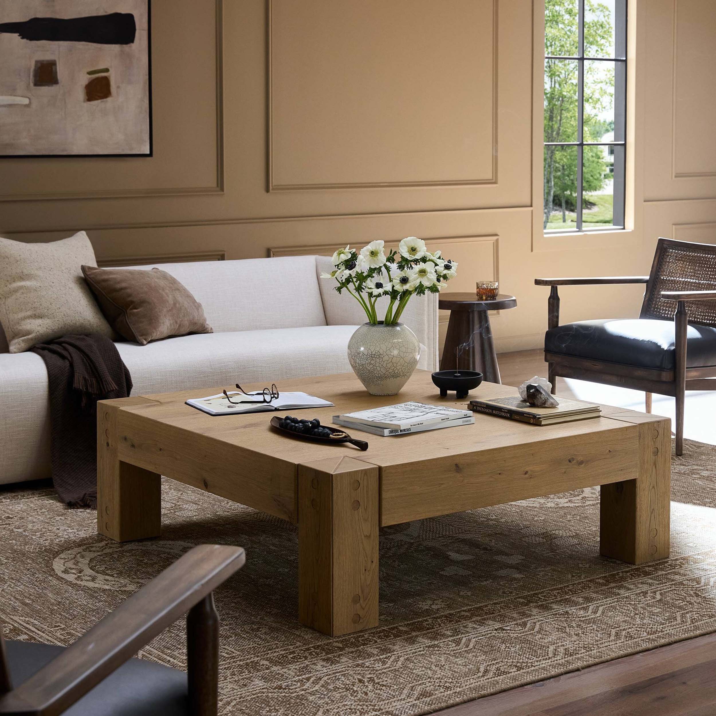 Emmer Coffee Table, Aged Smoked Oak