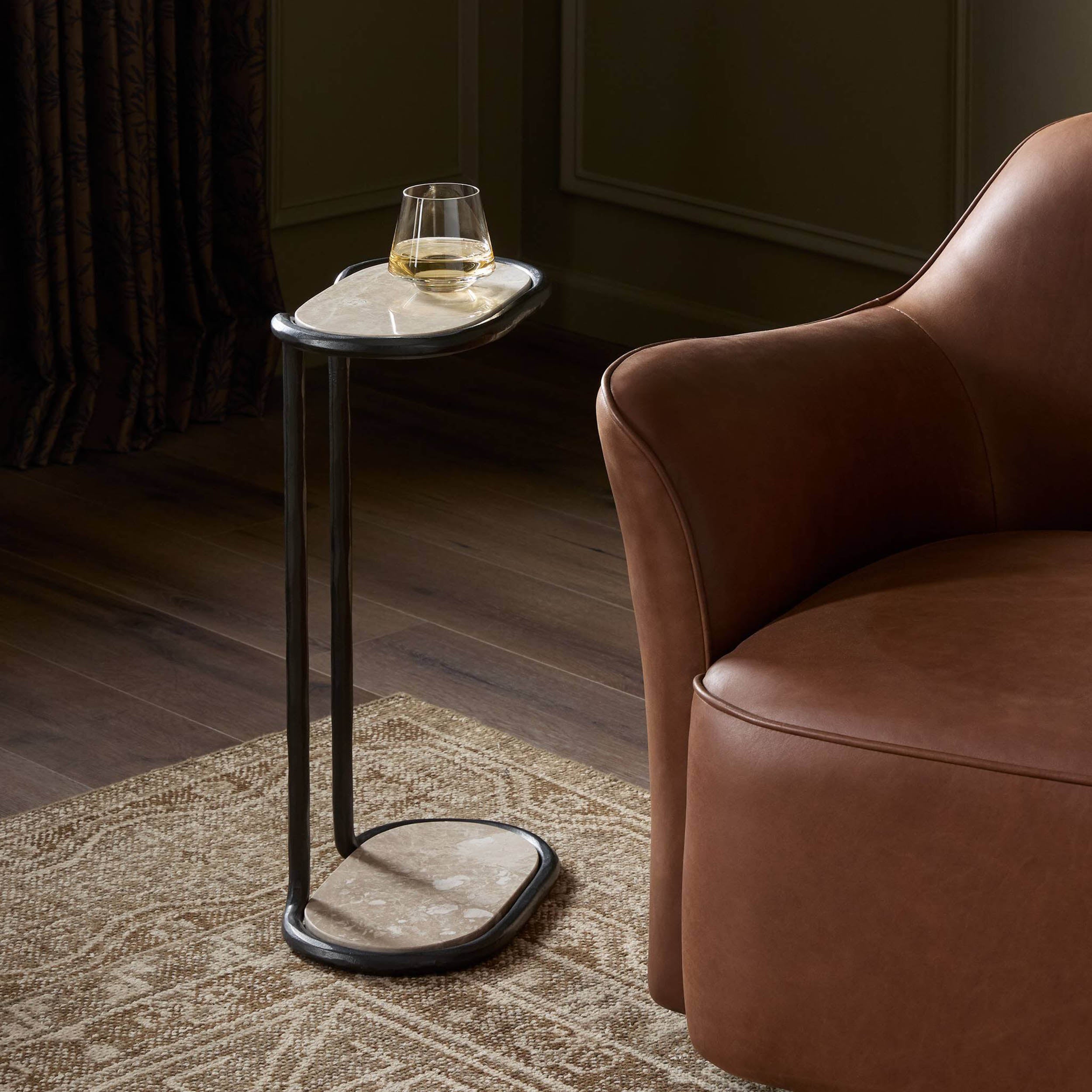 Niccola End Table, Hammered Gunmetal