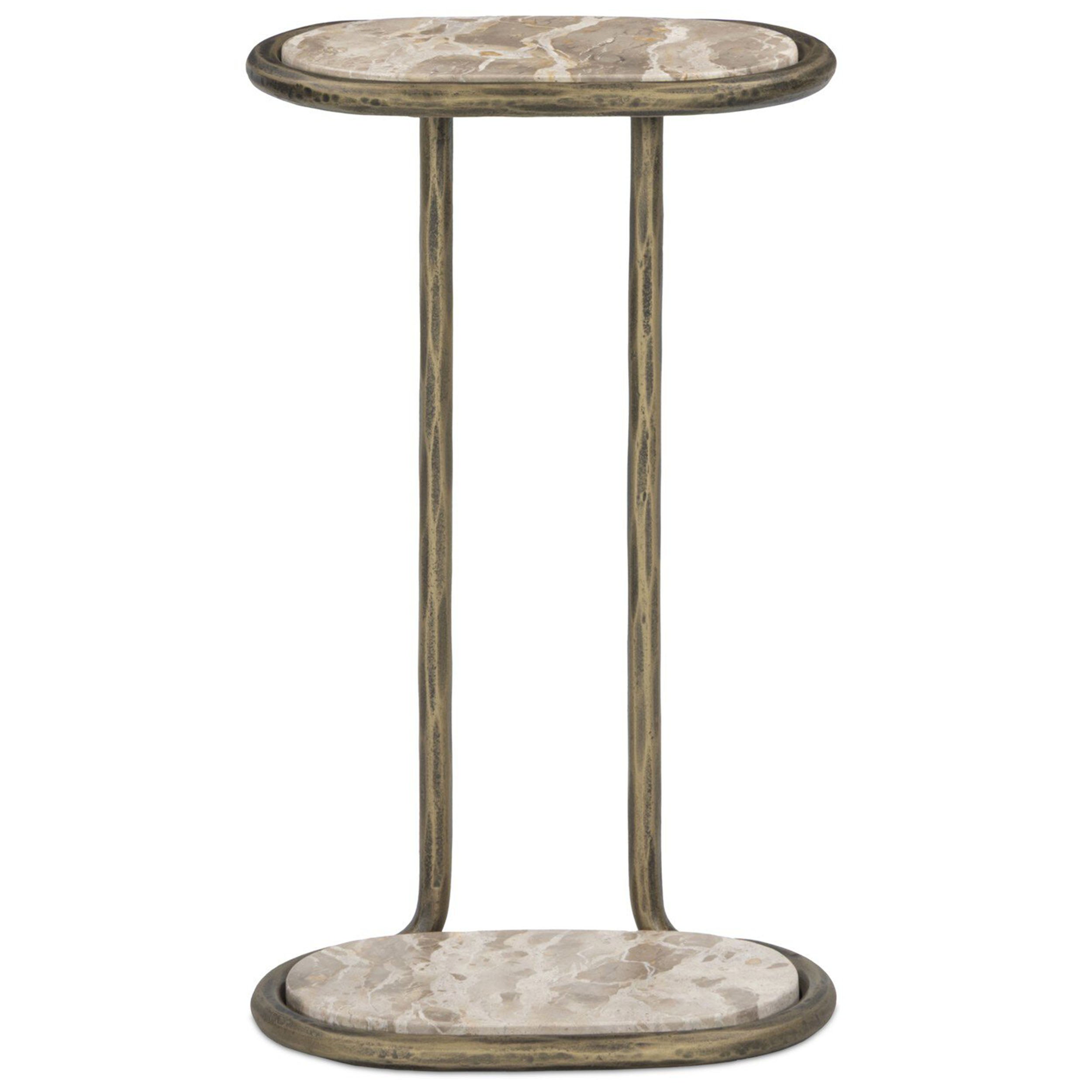 Niccola End Table, Hammered Aged Brass